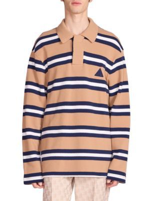 Lanvin LANVIN Oversized Striped Logo Poloshirt Size US M / EU 48-50 / 2 - 1 Thumbnail