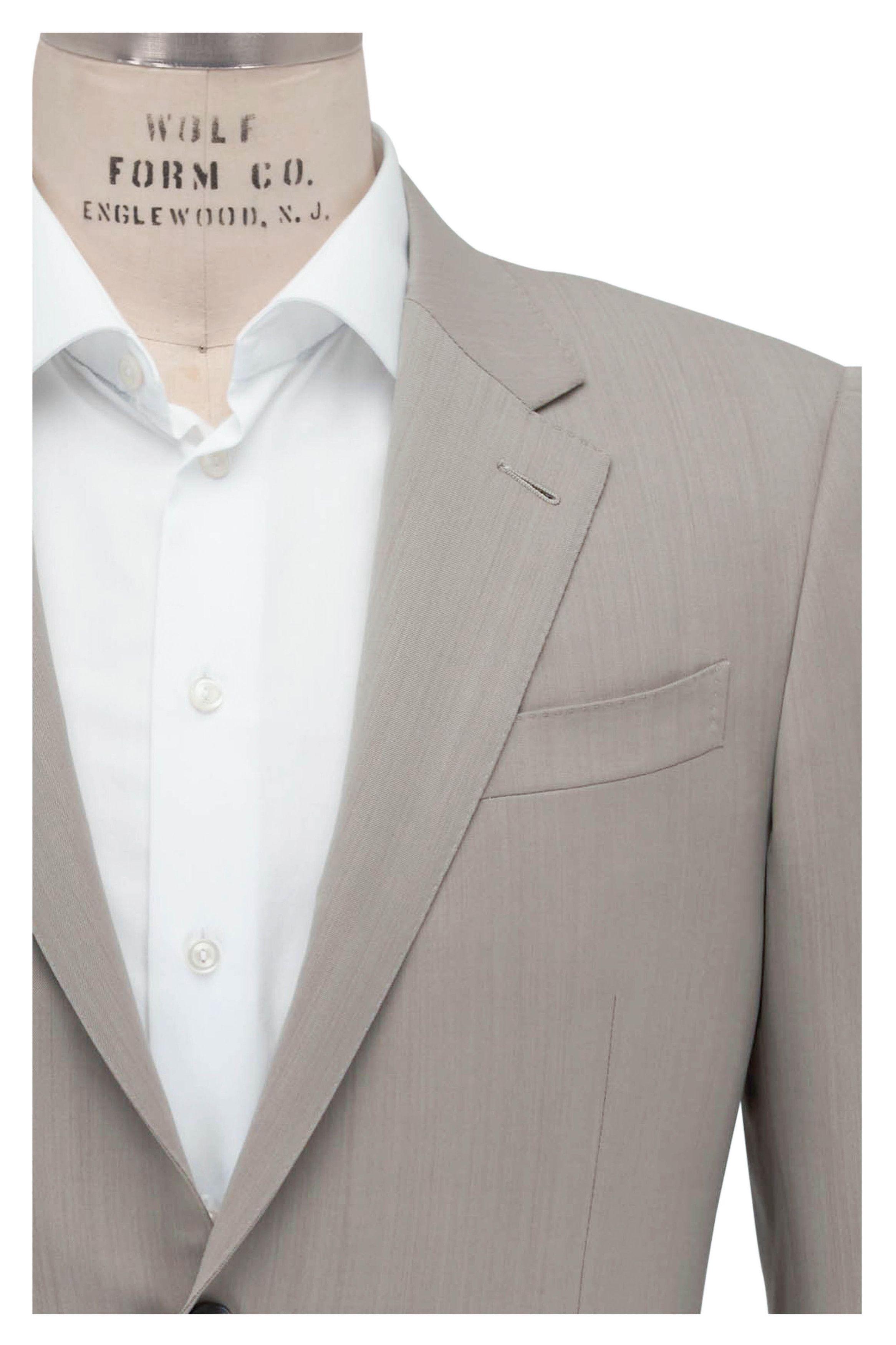 Z Zegna o1mtch0225 Wool Suit in Tan Size 44R - 2 Thumbnail
