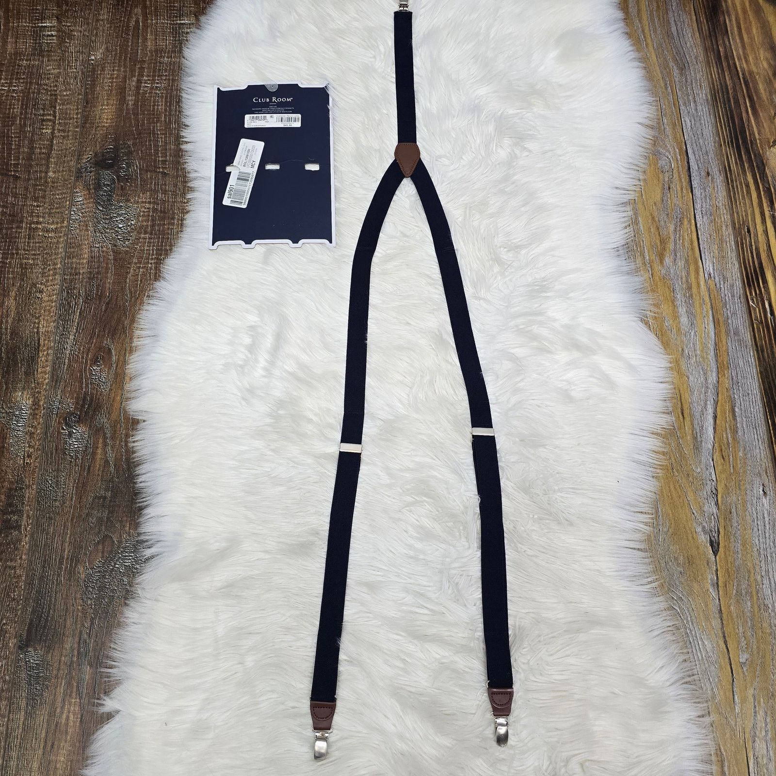 Club Room NEW Club Room Men's Suspenders Solid Navy OS One Size Size ONE SIZE - 2 Thumbnail