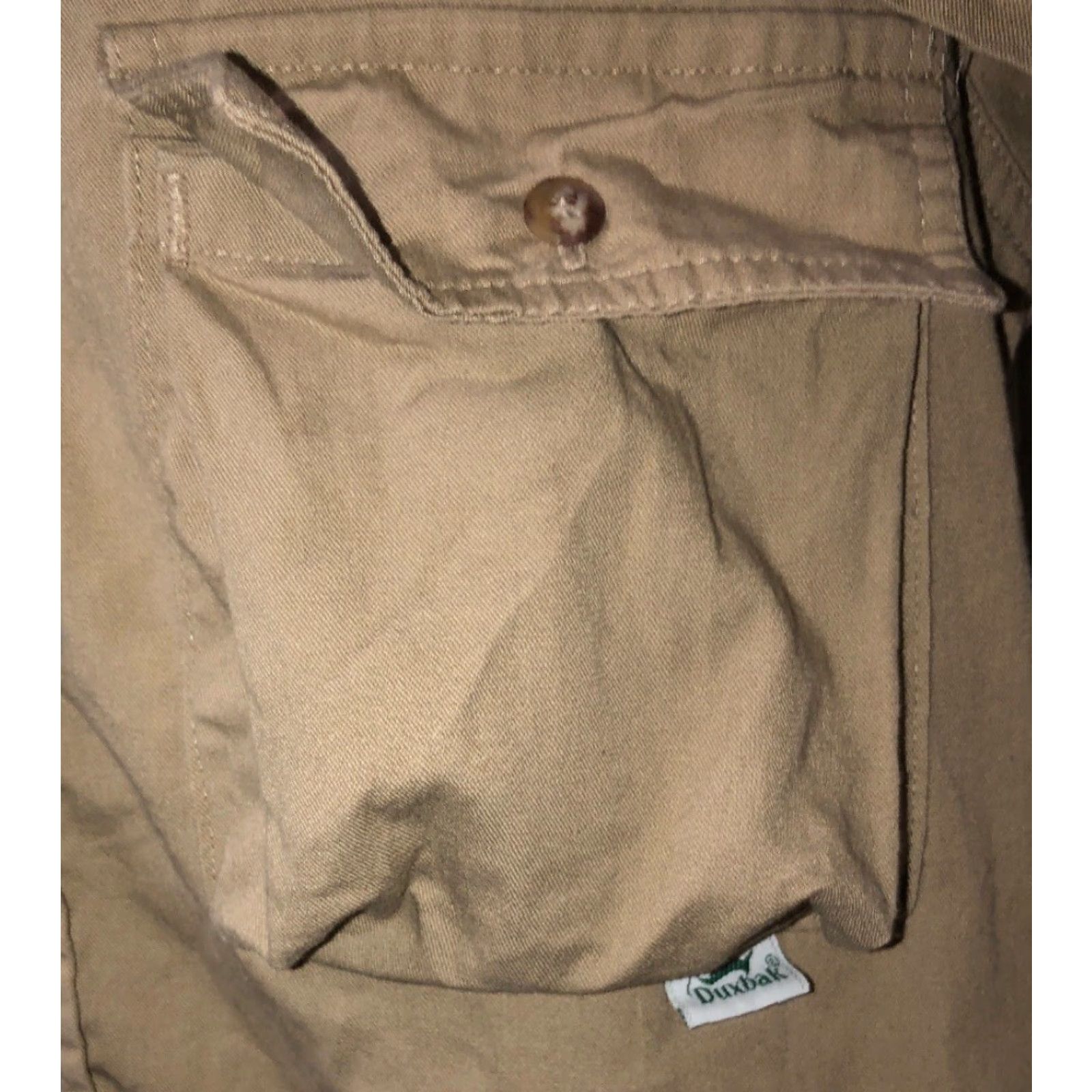Vintage VINTAGE Duxbak Shirt Mens Beige Short Sleeve Button Front Padded 20.5 Inch Armpit S Size US S / EU 44-46 / 1 - 4 Thumbnail