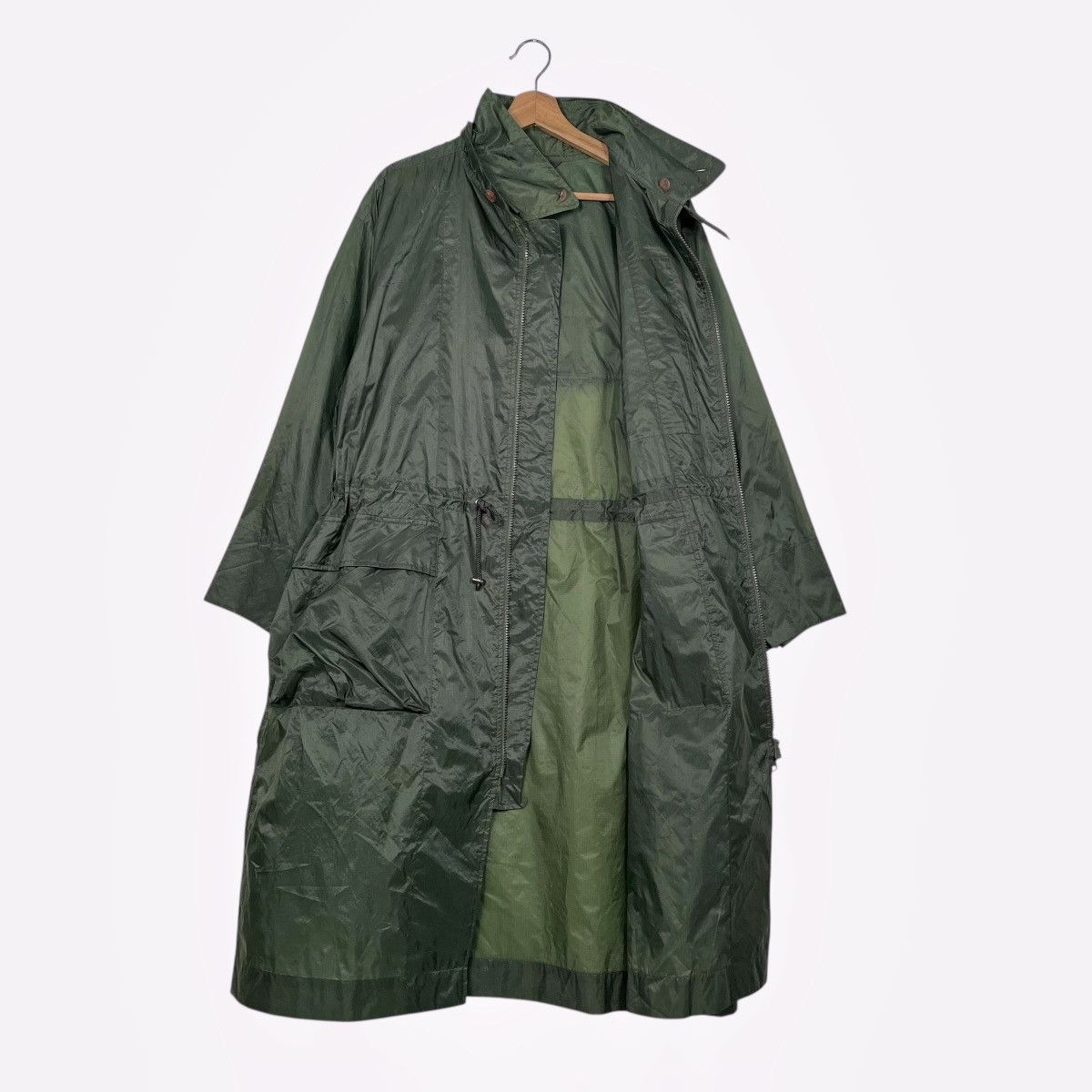 Issey Miyake Issey Miyake Windcoat Green Nylon Long Jacket Size US L / EU 52-54 / 3 - 11 Thumbnail