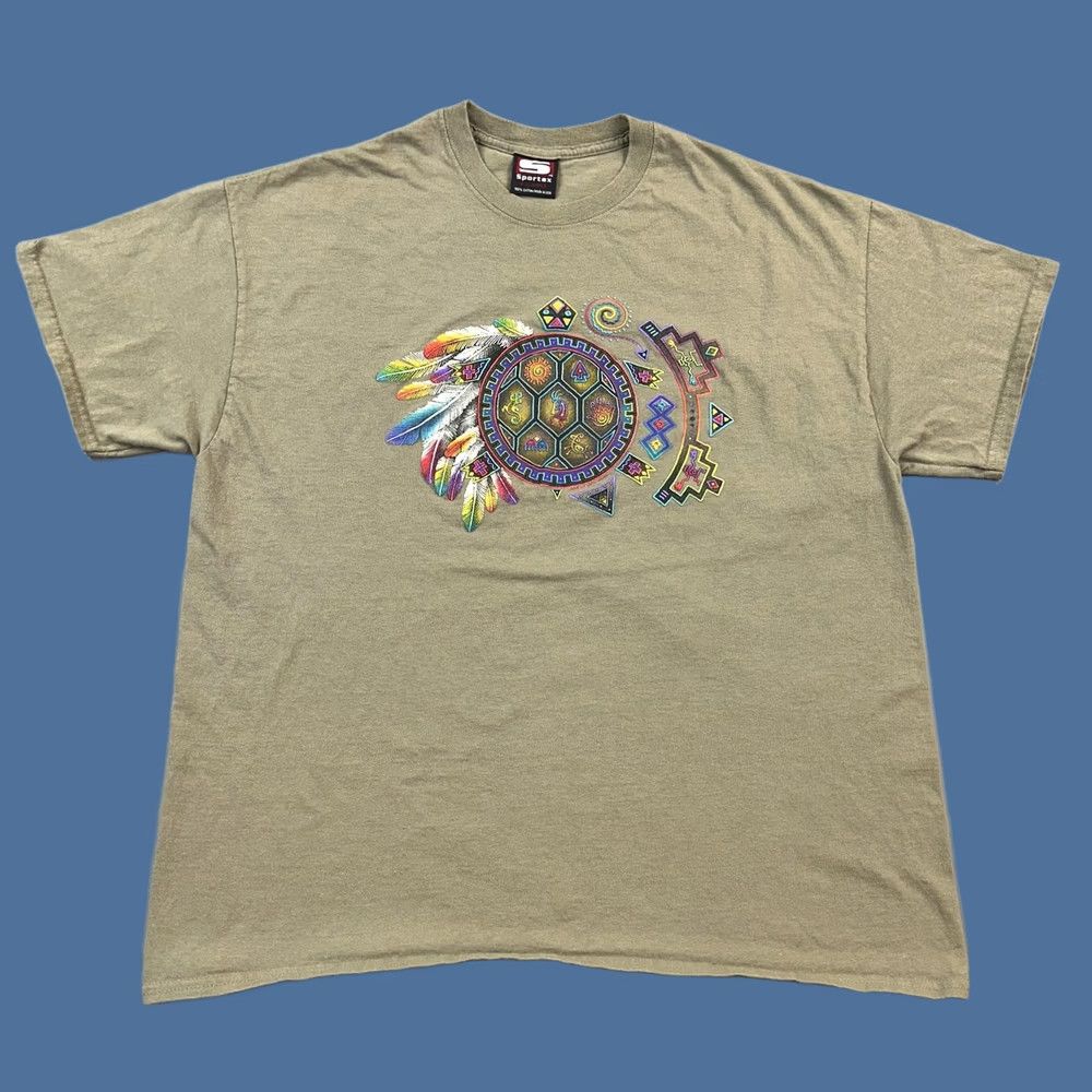 Native VINTAGE Sportex Shirt Mens XL Native Southwest Kokopelli Puff Print USA Made 90s Shirt Size US XL / EU 56 / 4 - 1 Thumbnail