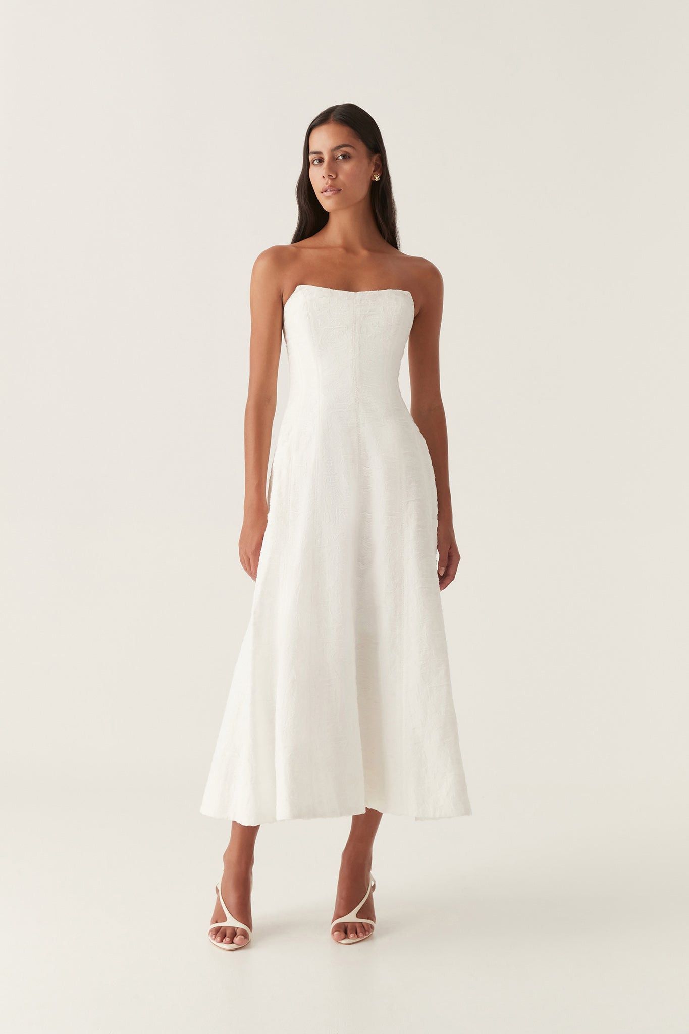 Aje Asra Pleated Frill Midi Dress | Grailed