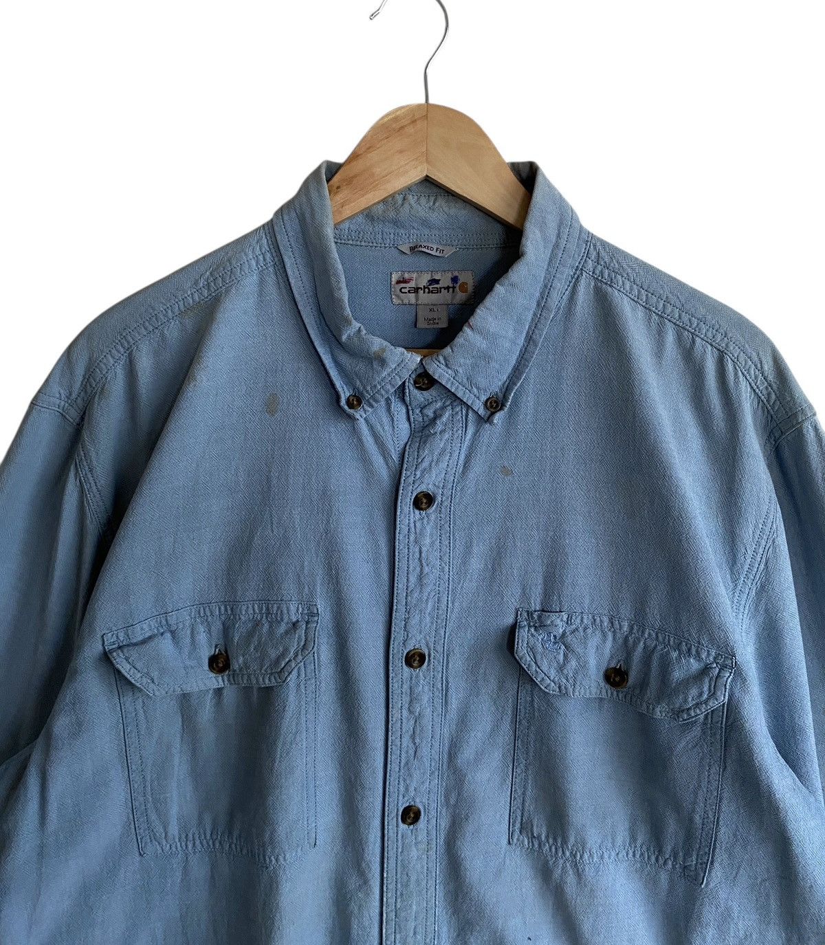 Carhartt Rare Design Vintage Brand Carhartt Denim Shirt 2000s Size US XL / EU 56 / 4 - 3 Thumbnail