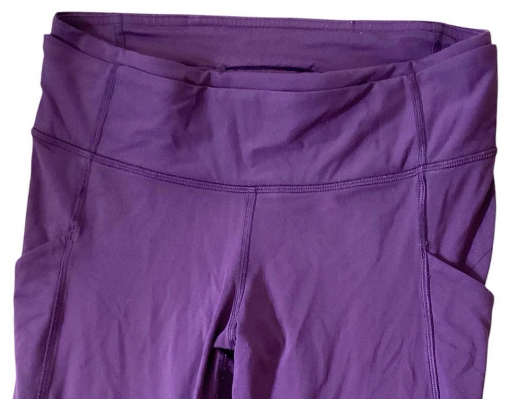 Designer Lululemon size 6 Purple Mesh Crossover Stash Pocket Size 28" / US 6 / IT 42 - 3 Thumbnail