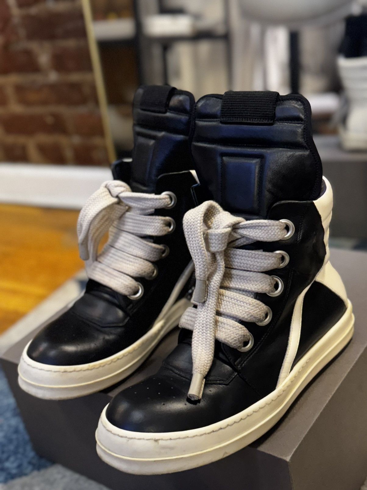 靴 Rick Owens Jumbolaced Geobasket high-top Rick Owens Jumbolace Geobasket high-top lace-up Sneakers