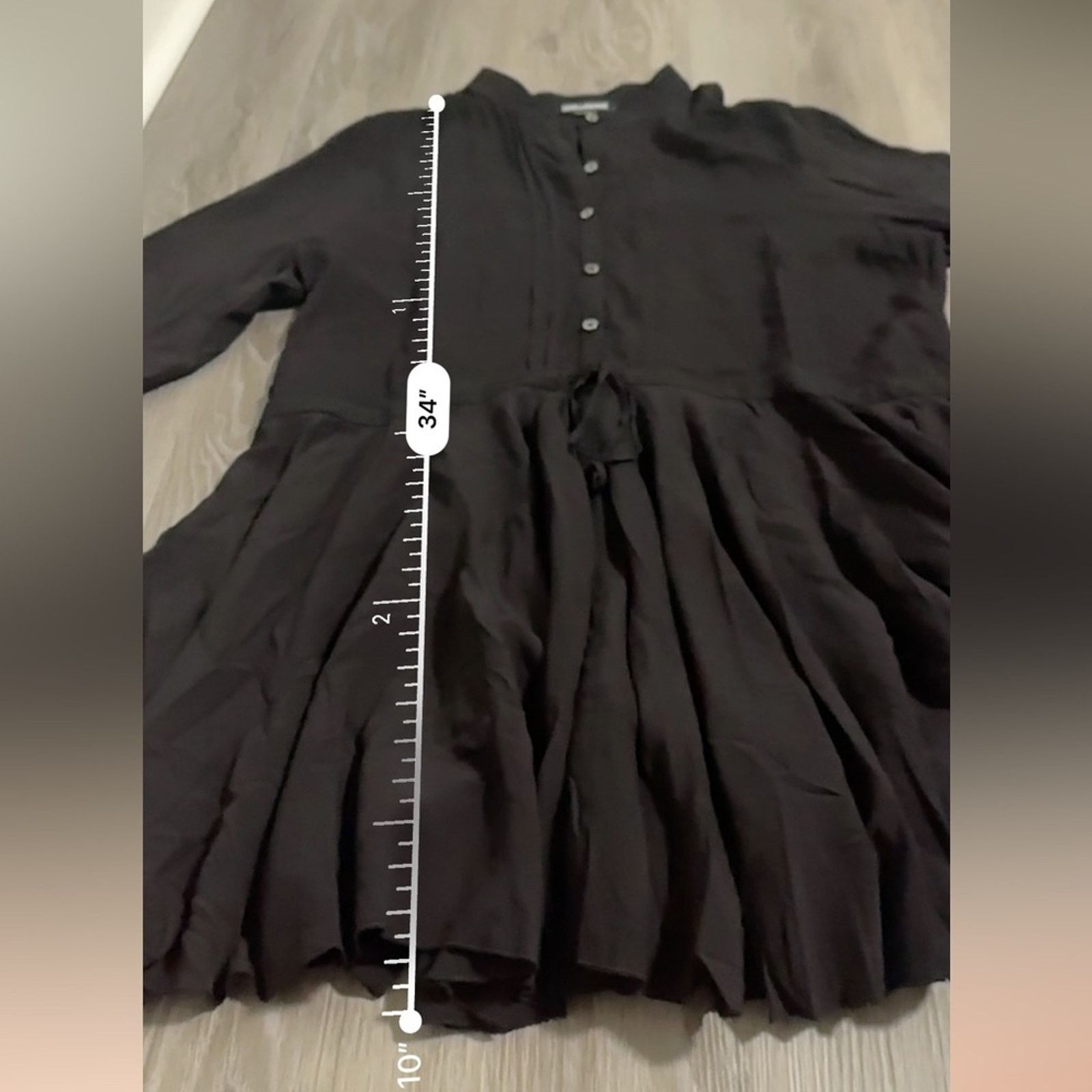 Zadig & Voltaire Zadig and Voltaire Ranil Black Handkerchief Button Dress Size L / US 10 / IT 46 - 8 Thumbnail