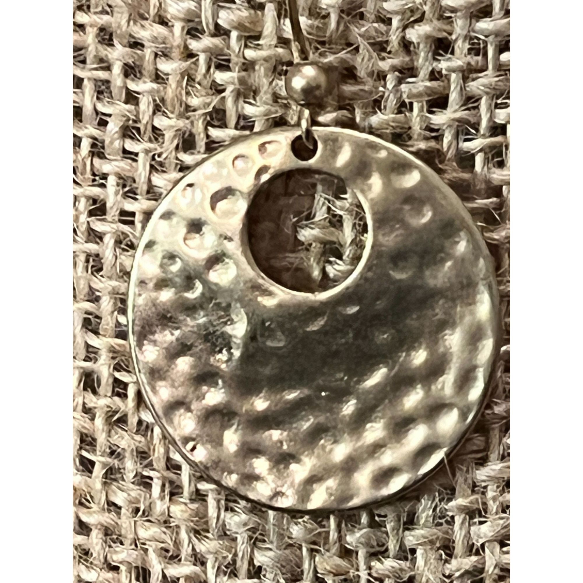Other Gold Tone Earrings Hammered Disc Dangle Hook 1.5" long Circl Size ONE SIZE - 2 Thumbnail