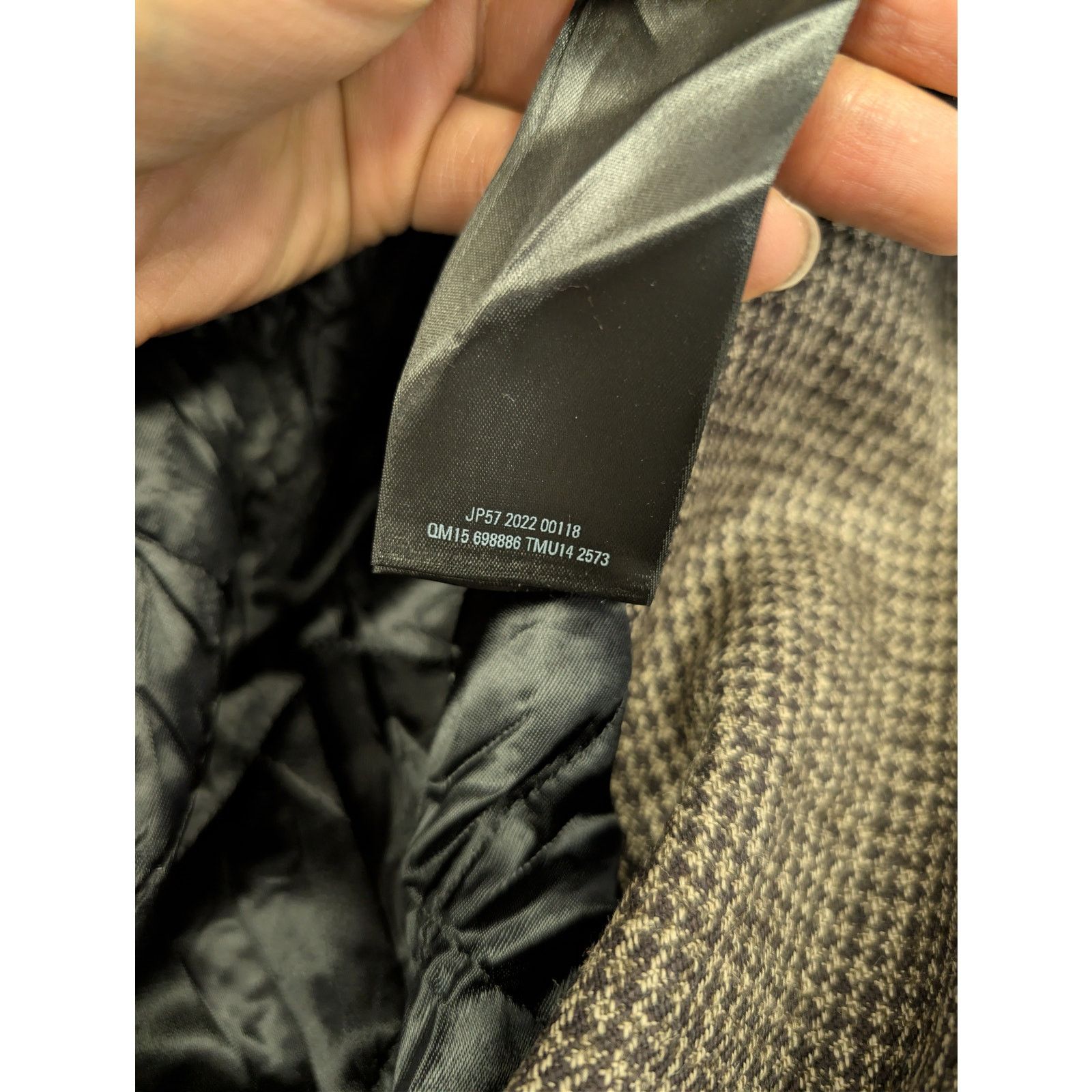 Balenciaga o1rshd1 CCRAB Heather Wool Houndstooth Coat in Coffee/Beige Size XS / US 0-2 / IT 36-38 - 18 Thumbnail