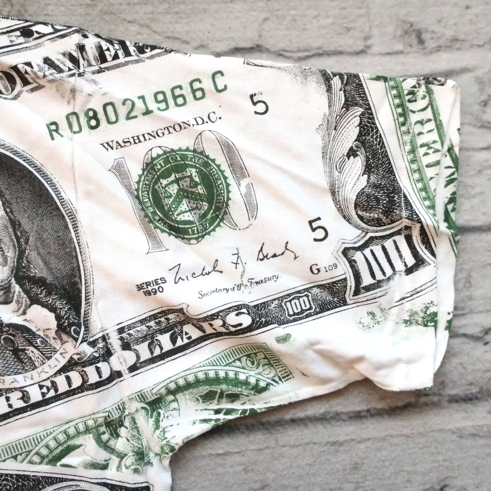 Vintage Vintage 100 Dollar Bill Benjamin Money All Over Print Tshirt Mens X-Large White Dynasty Tshirt Money Vintage 90s Theme Size US XL / EU 56 / 4 - 6 Thumbnail