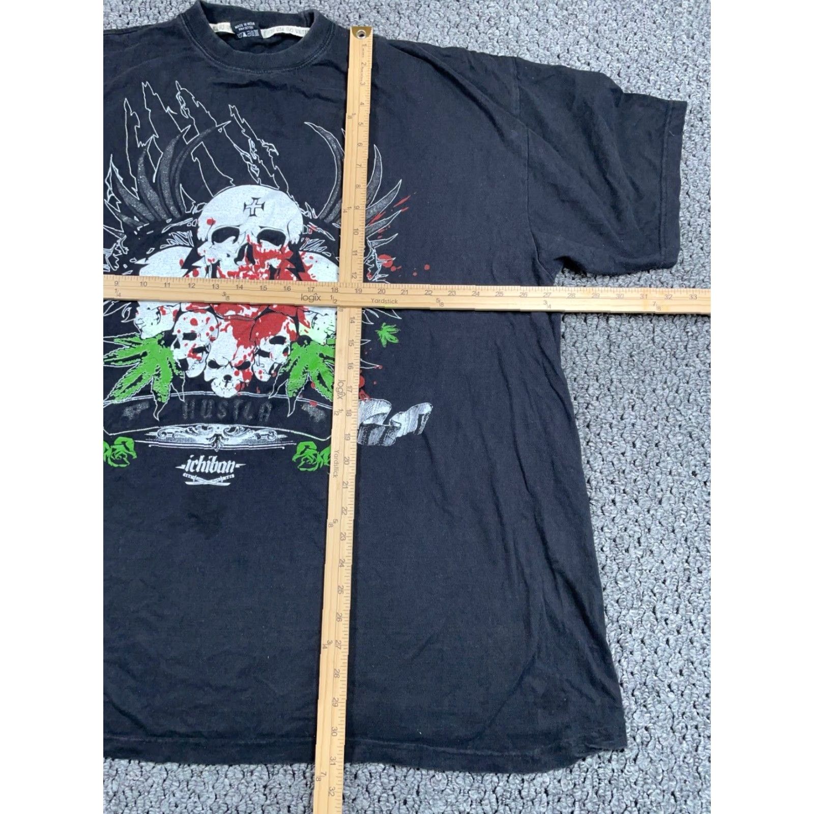 Vintage VINTAGE T-Shirt Skull Wings Print Adult 4XL Black Cotton Crew Neck Men Graphic 2000s Men’s Size US XXL / EU 58 / 5 - 5 Thumbnail