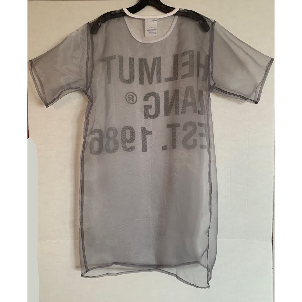 Helmut Lang HELMUT LANG SHEER LOGO T-SHIRT DRESS Size S / US 4 / IT 40 - 8 Thumbnail