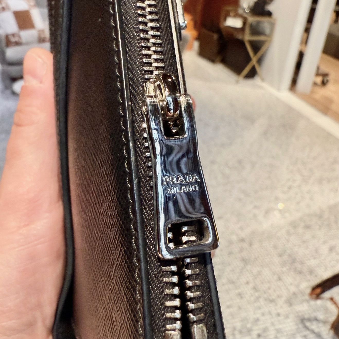 Prada Prada Black Saffiano Triangle Logo Mini Shoulder Bag Size ONE SIZE - 17 Thumbnail