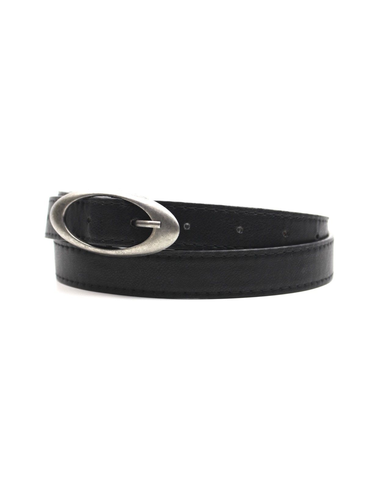 Japanese Brand 2000S JAPANESE MADE MINIMAL OVAL-BUCKLE LEATHER BELT Size ONE SIZE - 3 Thumbnail