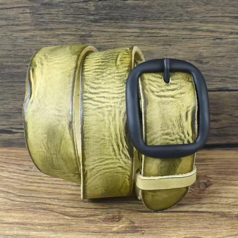 Genuine Leather Genuine Real Leather Vintage Style Washed Belt Size ONE SIZE - 2 Thumbnail