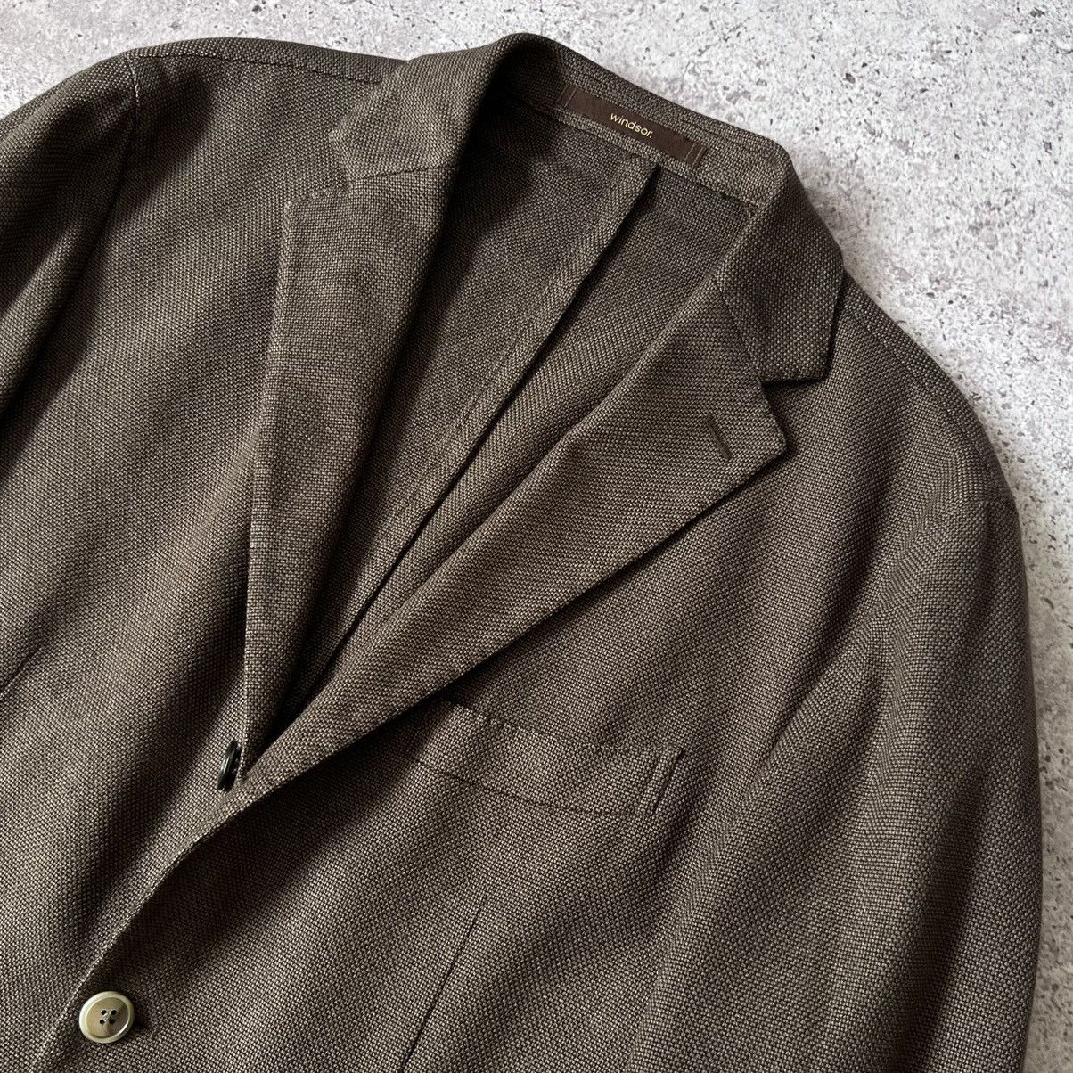 Other Windsor Brown Silk Virgin Wool Blazer Jacket Men's EU48 US38 Size 38R - 2 Thumbnail