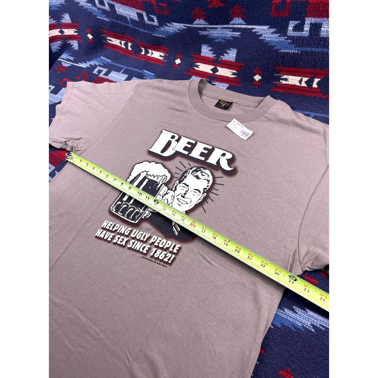 Vintage VINTAGE 90s Beer Helping Ugly People Have Sex Shirt Mens XL Single Stitch USA Shirt Size US XL / EU 56 / 4 - 5 Thumbnail