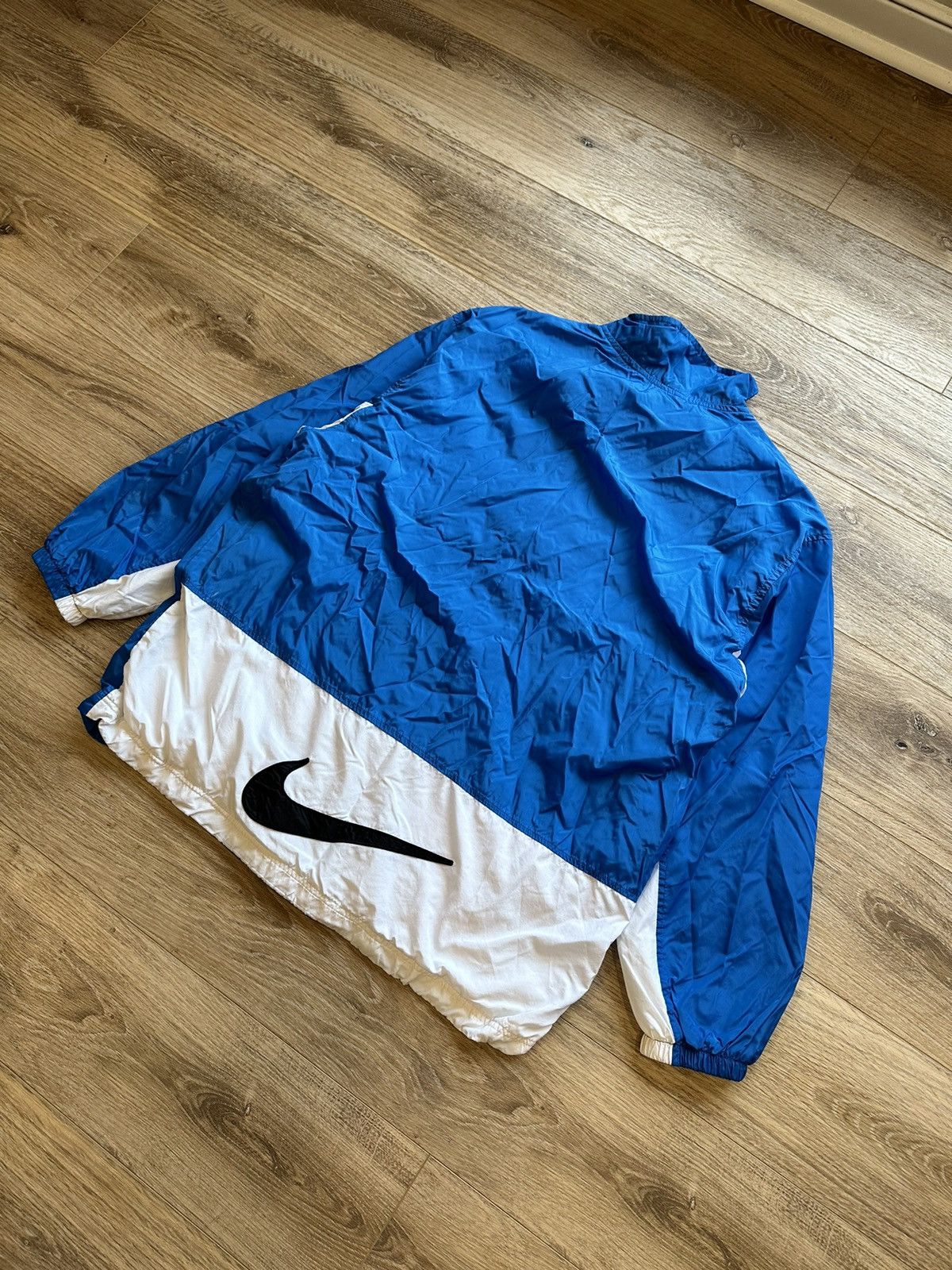 Nike × Vintage 90s Vintage Nike Nylon Retro Track Jacket Swoosh Logo Rare Size US XL / EU 56 / 4 - 3 Thumbnail