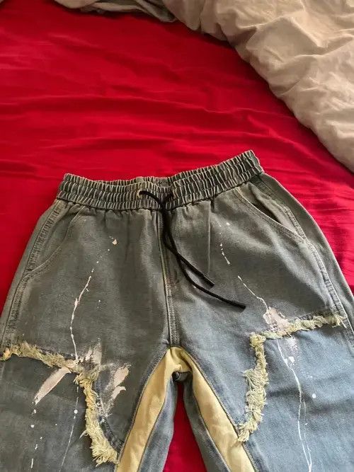 Other Color Block Painted Streetwear Drawstring Jean Size US 30 / EU 46 - 3 Thumbnail