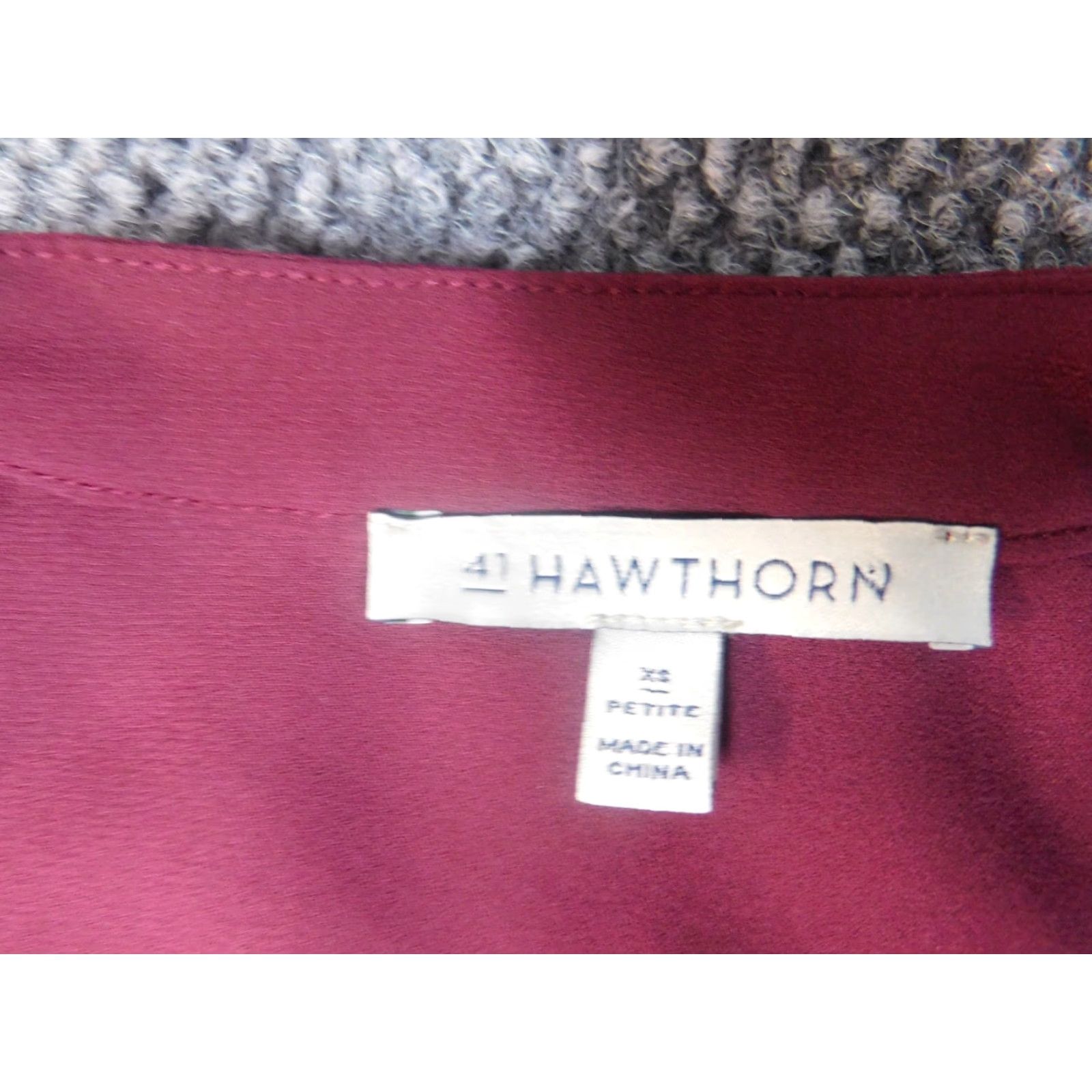 Vintage 41 Hawthorne Blouse Womens Petites PXS Red Collared Long Sleeve Pullover Modal Polyester Rayon Casual Shirt Top Size XS / US 0-2 / IT 36-38 - 7 Thumbnail