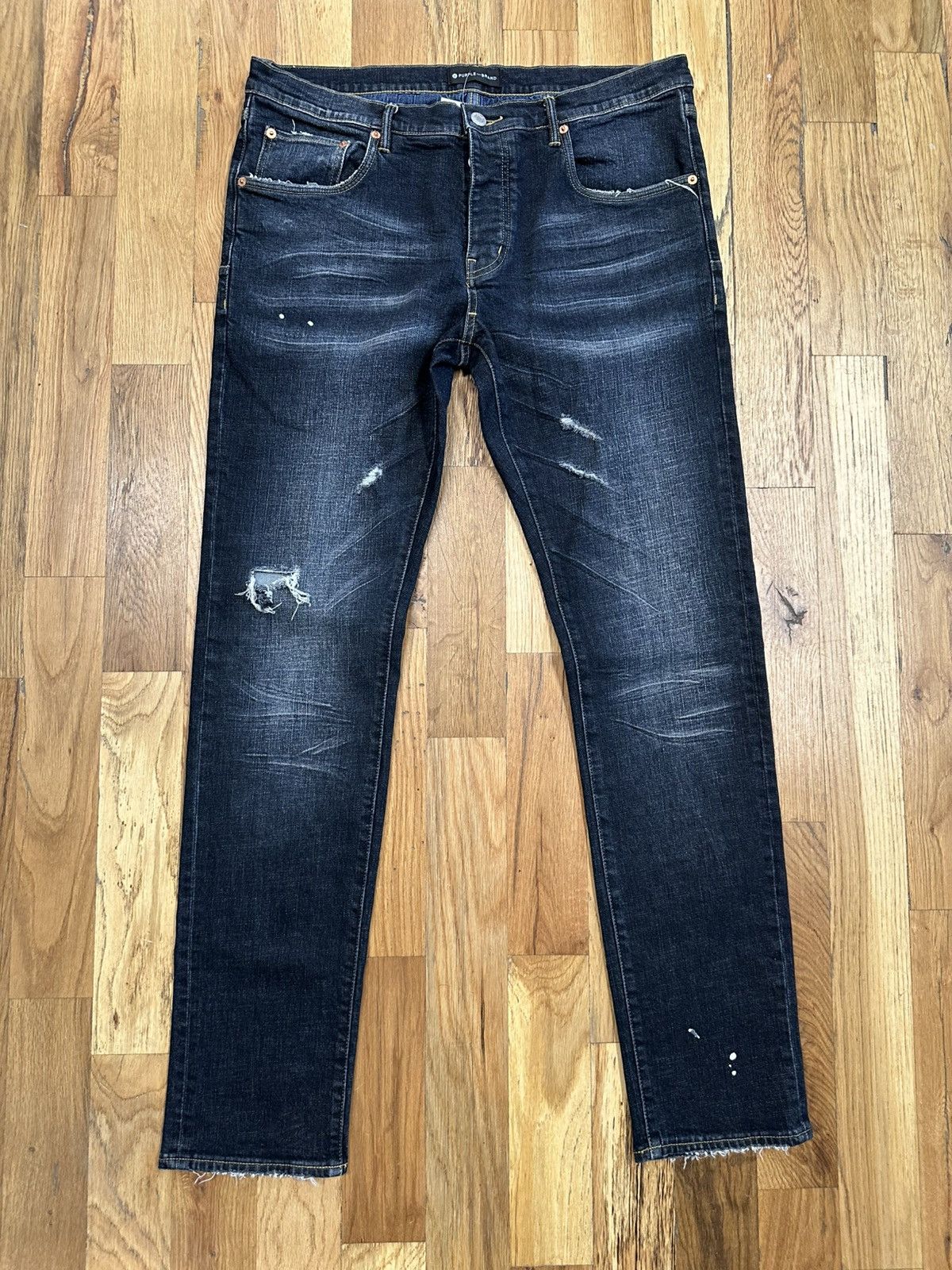 Purple Brand Purple Brand Distressed Dark Blue Denim Jeans Size 36 Size US 36 / EU 52 - 1 Thumbnail
