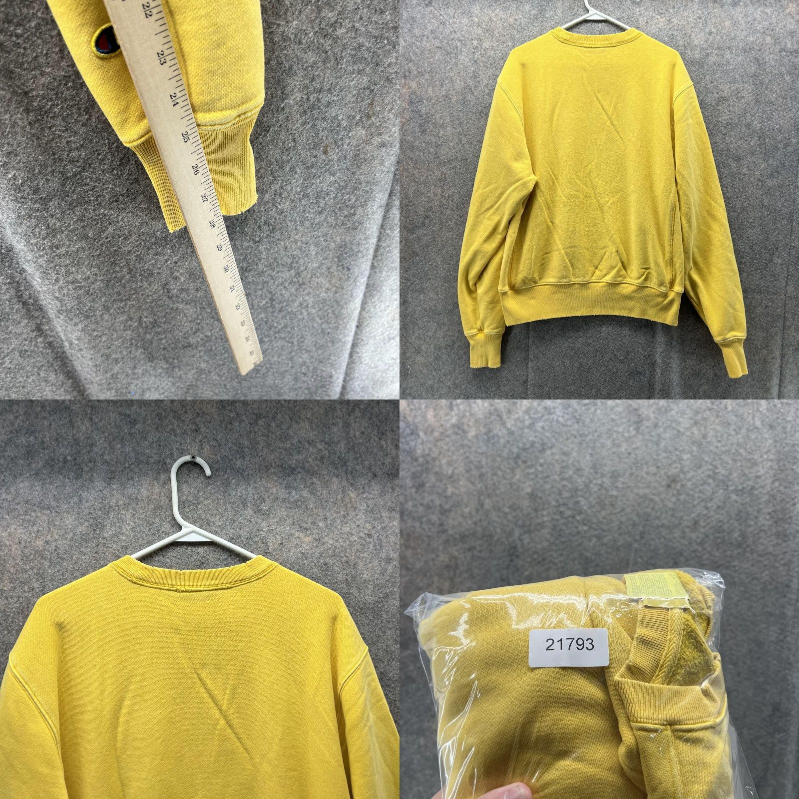 Champion VINTAGE Champion Sweater Mens Medium Adult Yellow Crewneck Pullover 1919 Cotton Size US M / EU 48-50 / 2 - 8 Thumbnail