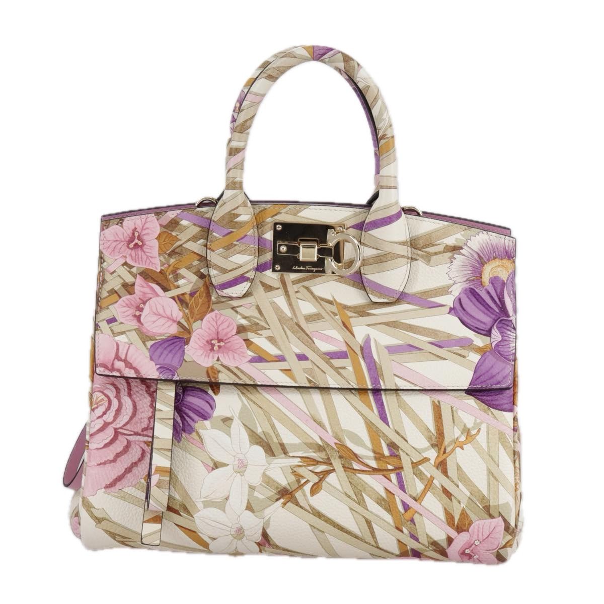 Salvatore Ferragamo Studio Beige Leather Handbag (Pre-Owned) Size ONE SIZE - 1 Thumbnail