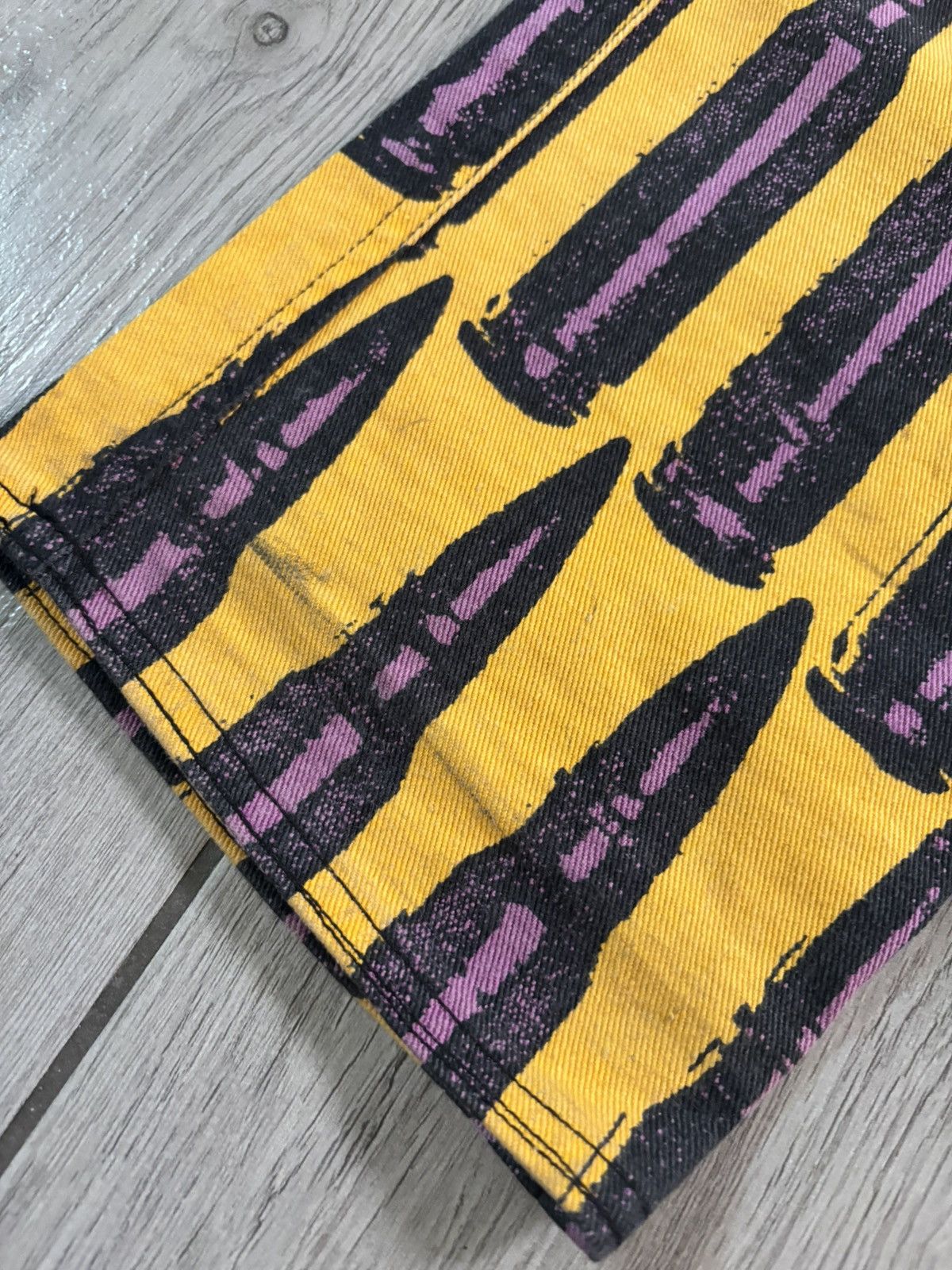 Stephen Sprouse Vintage FW88 Stephen Sprouse Bullet Print Denim Jeans Yellow Size US 34 / EU 50 - 7 Thumbnail