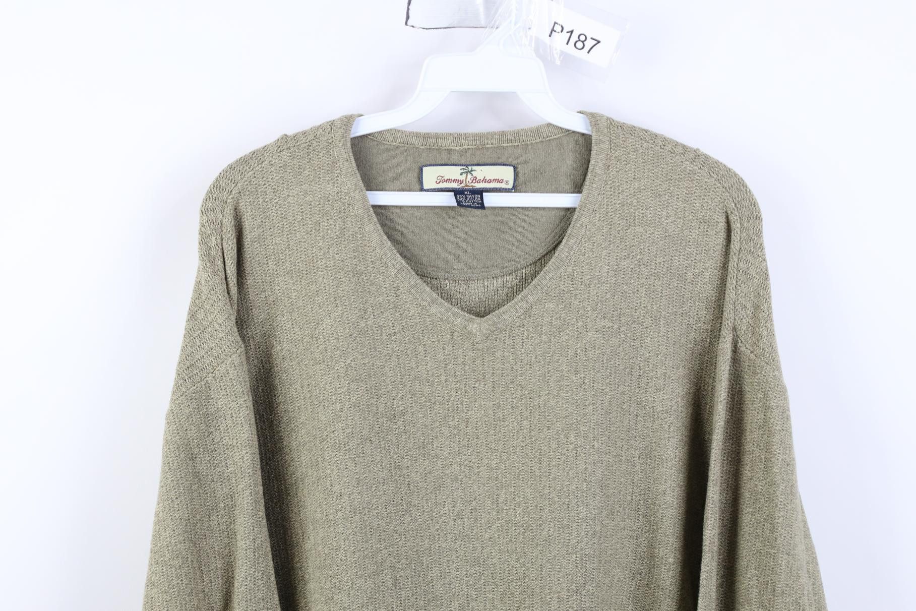 Tommy Bahama Vintage Tommy Bahama Gabardine Blend Knit Crewneck Sweater Size US XL / EU 56 / 4 - 2 Thumbnail