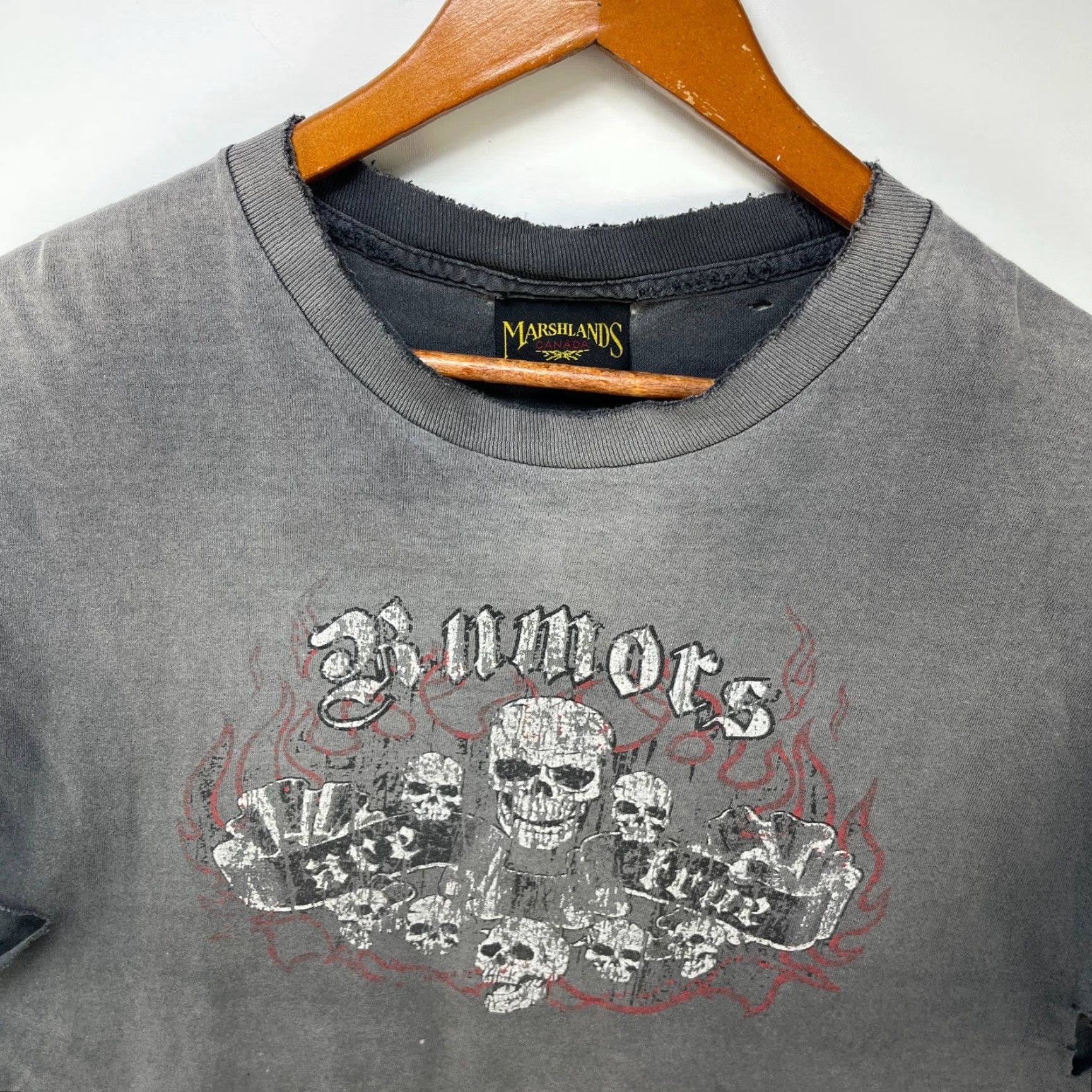 Vintage VINTAGE 90s Sun Faded Skull Choppers Flames Shirt XL Mens T-Shirt Black Size US XL / EU 56 / 4 - 3 Thumbnail
