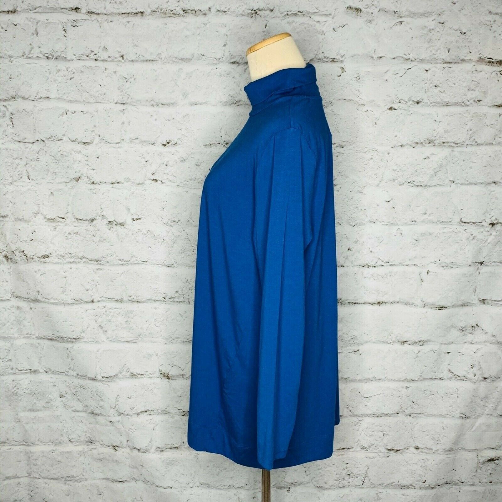 J. Jill J. JILL Teal Blue Long Sleeves High Neck Tunic Top Sz LP Size L / US 10 / IT 46 - 6 Thumbnail