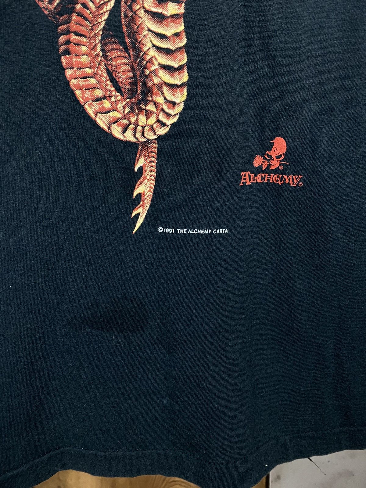 Vintage 🐉Vintage 90s T-Shirt Alchemy Carta Japanese Dragon VTG Tee🐉 Size US L / EU 52-54 / 3 - 3 Thumbnail