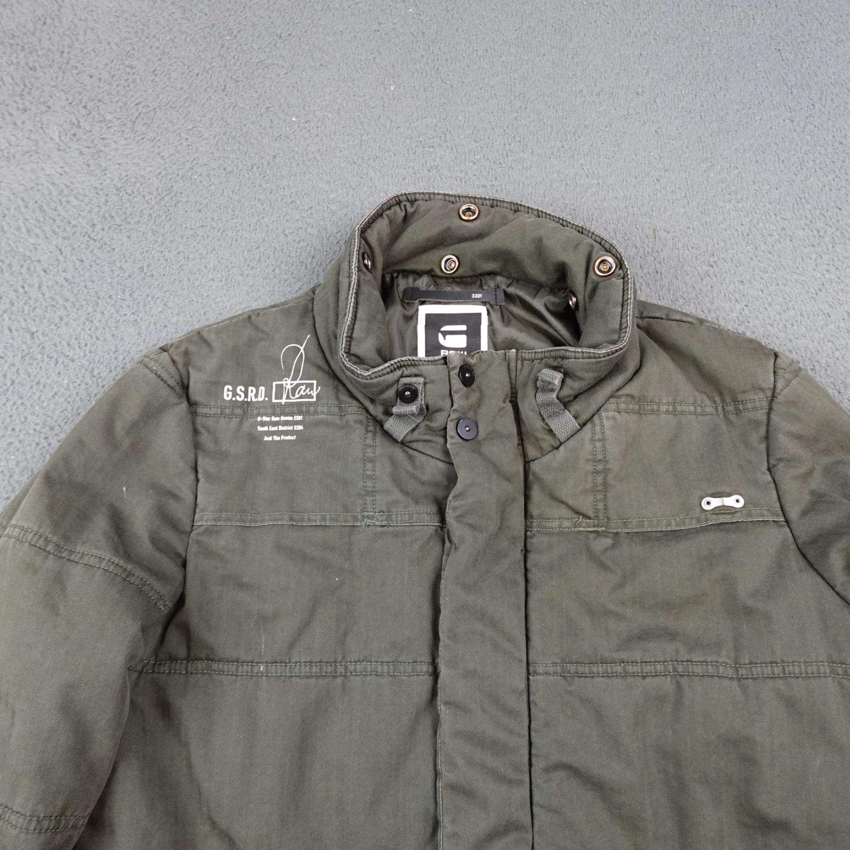 Vintage G Star Raw Denim 3301 Jacket Womens Medium Green Canvas Quilted Puffer Insulated Size M / US 6-8 / IT 42-44 - 5 Thumbnail