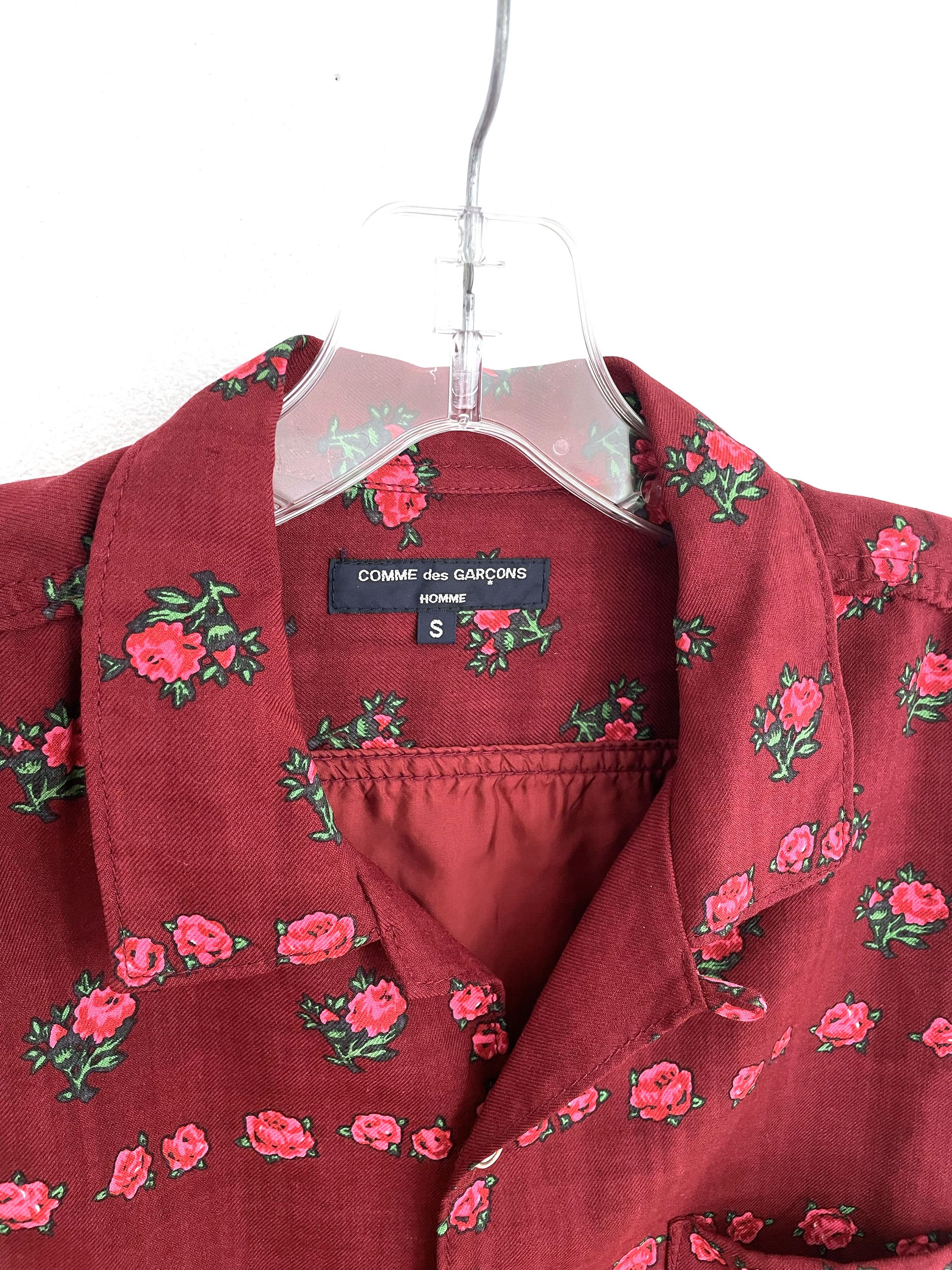 Comme des Garcons Homme 2003 Floral Wool Buttonup Size US M / EU 48-50 / 2 - 3 Thumbnail