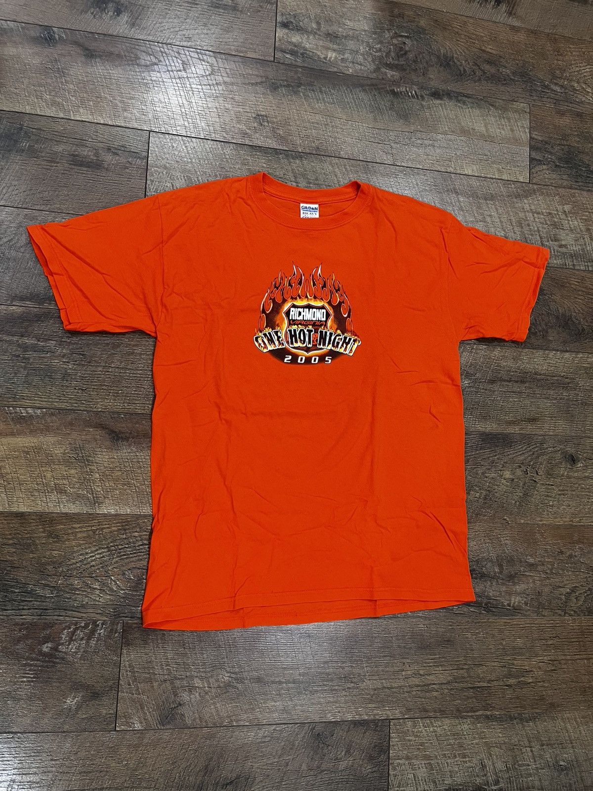Harley Davidson Vintage 2005 Big Flames Shield Logo Biker Graphic Tee Y2k Size US L / EU 52-54 / 3 - 2 Thumbnail