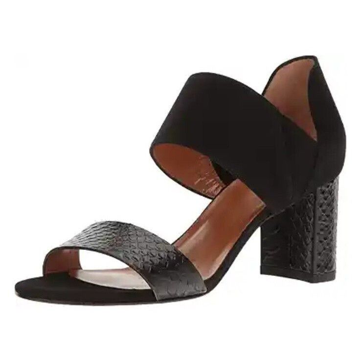 Aquatalia Suzanne Sneak print and Suede Black open toe shoes