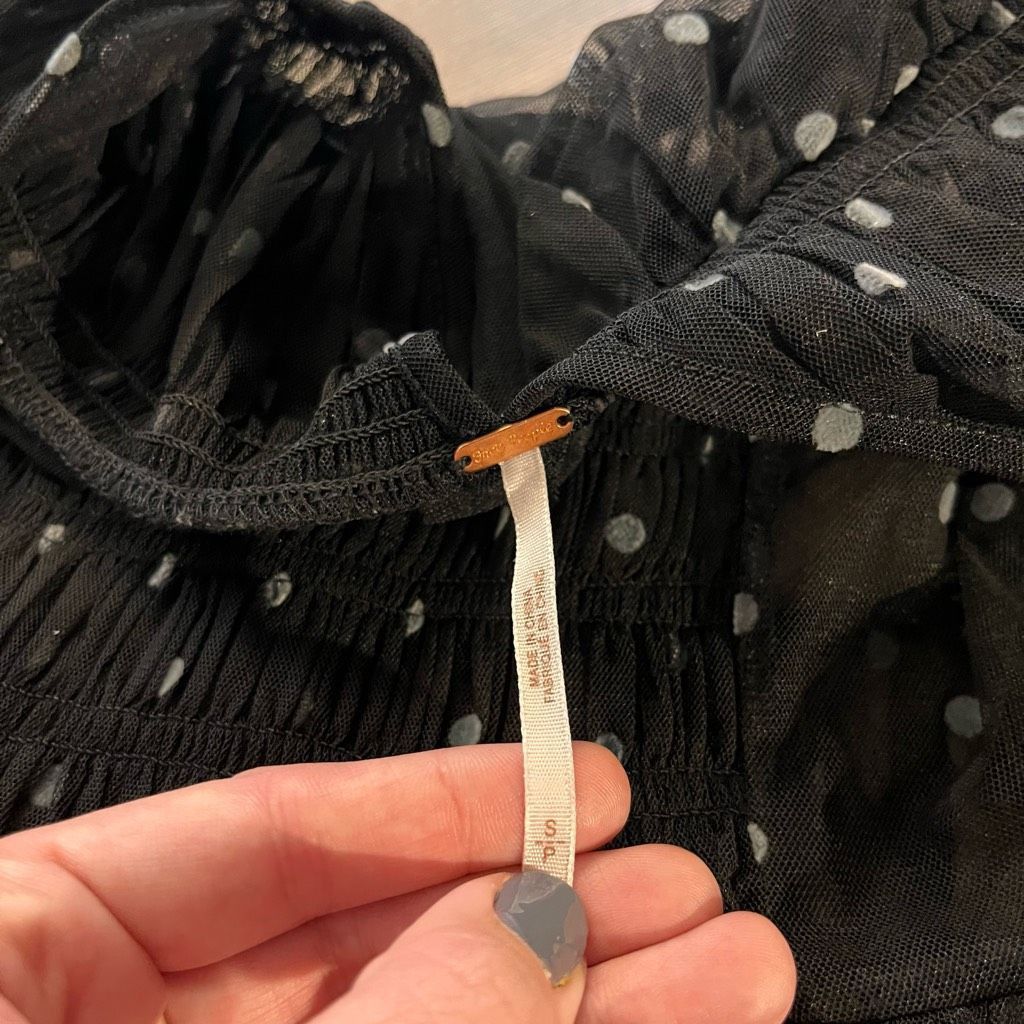 Free People NEW Free People $98 Black Saya Sheer Tee Women Small Bin N-3 Size S / US 4 / IT 40 - 4 Thumbnail