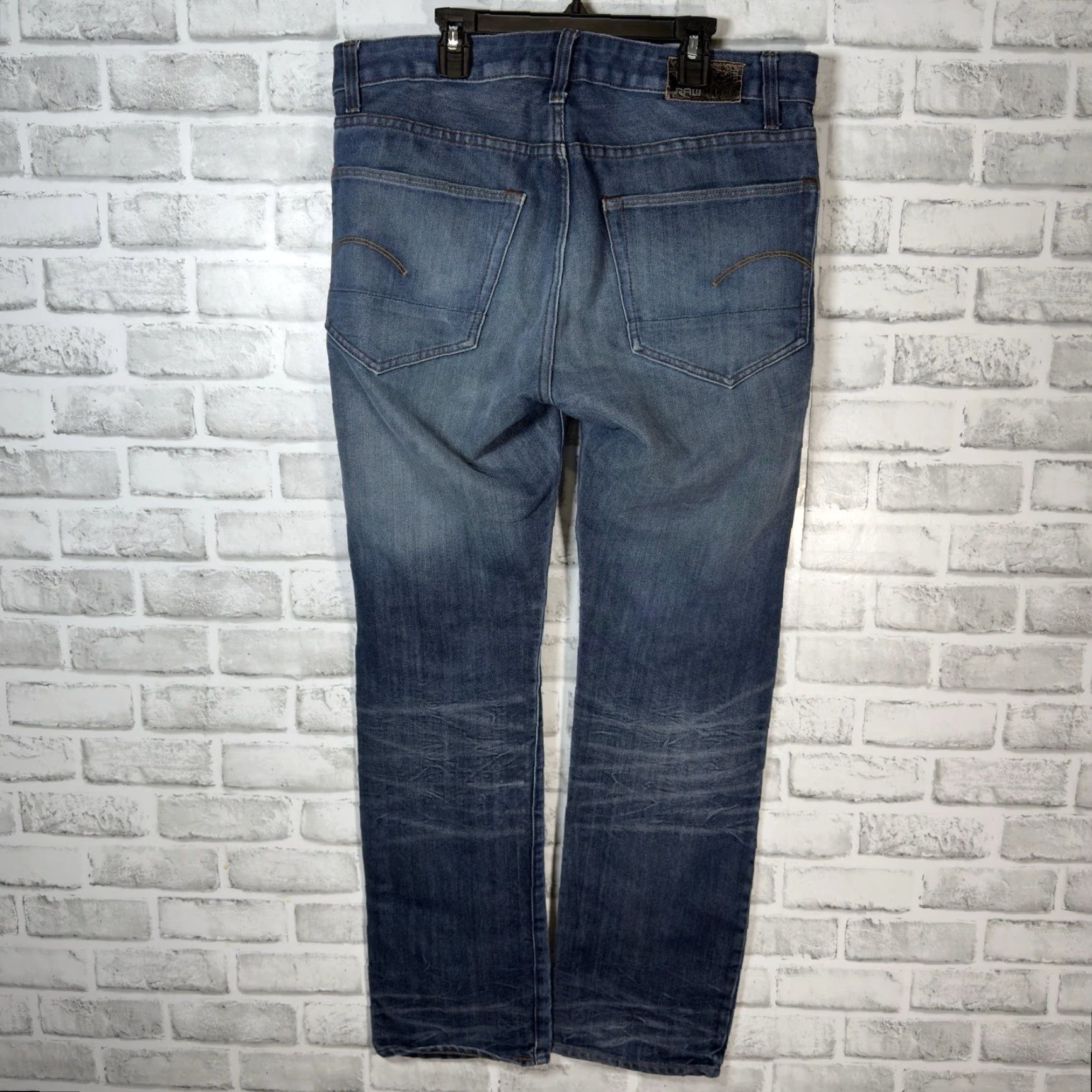 Vintage G-RAW Jeans Blue 100% Cotton Slim Straight Mens 34x32 Size 34 Inseam 32 Regular Easy Fit Womens? Size US 34 / EU 50 - 5 Thumbnail