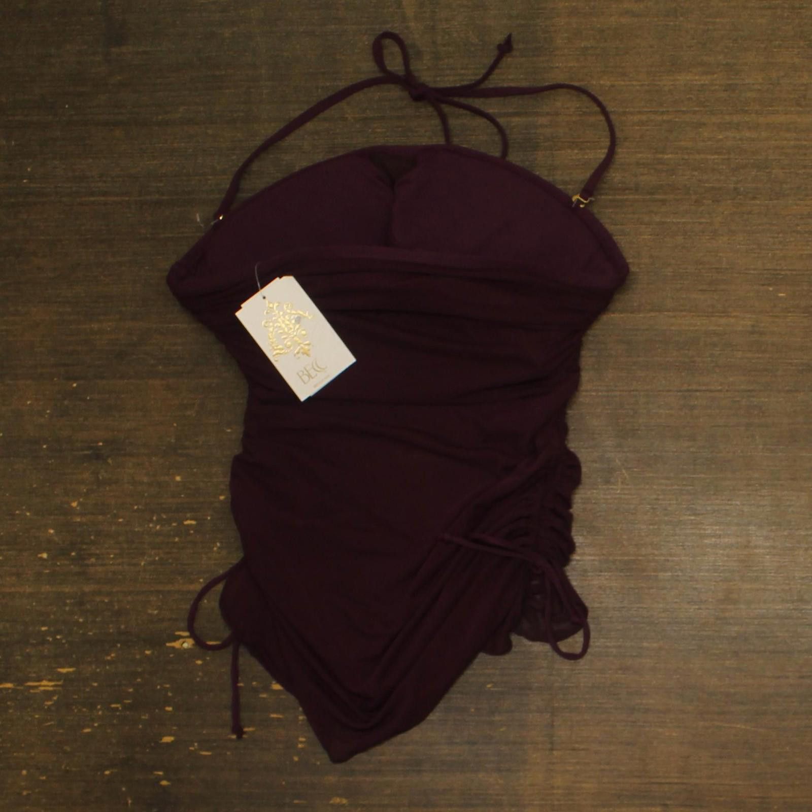 Other Becca Muse Bandeau Tankini Top 733557 Aubergine Purple L Size ONE SIZE - 2 Thumbnail