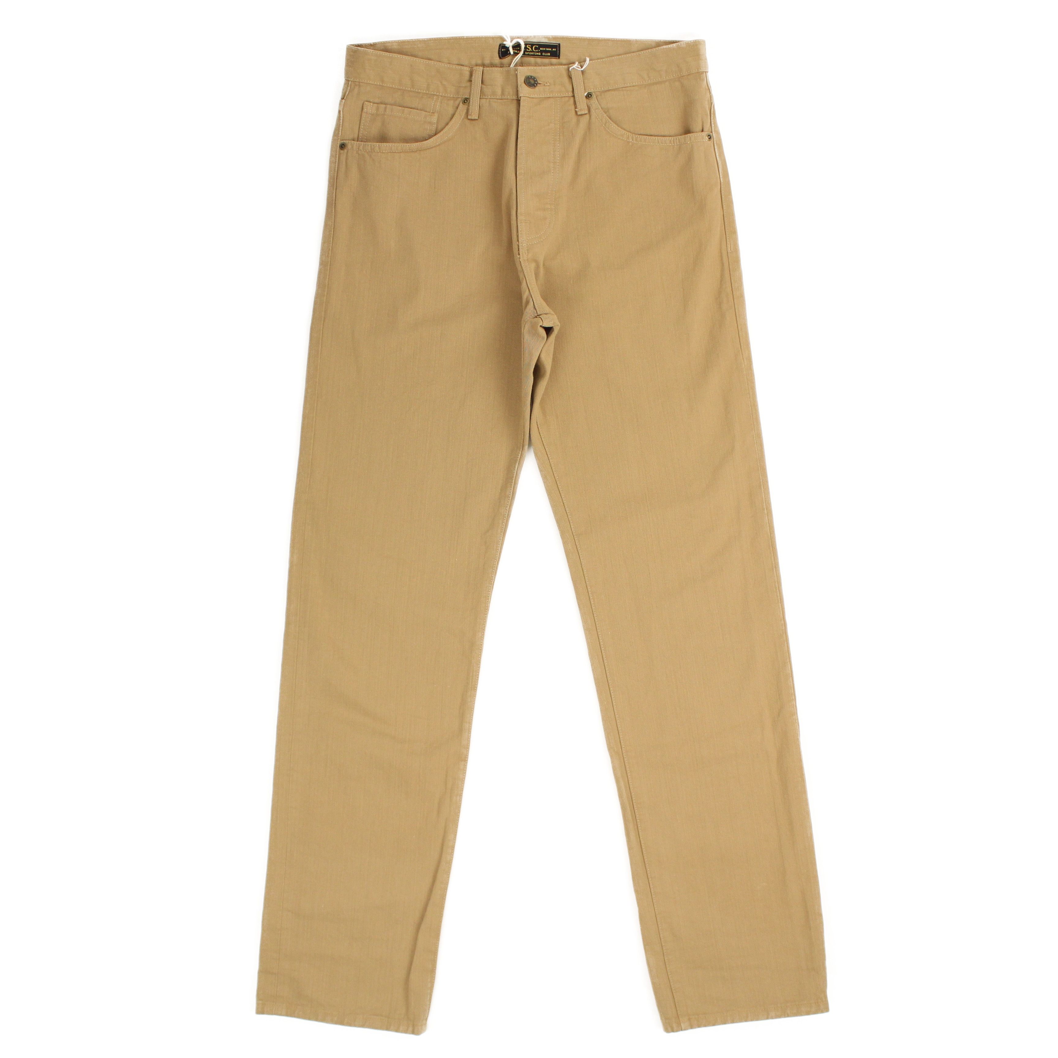 image of Freemans Sporting Club Khaki Denim Jeans Size 32, Men's