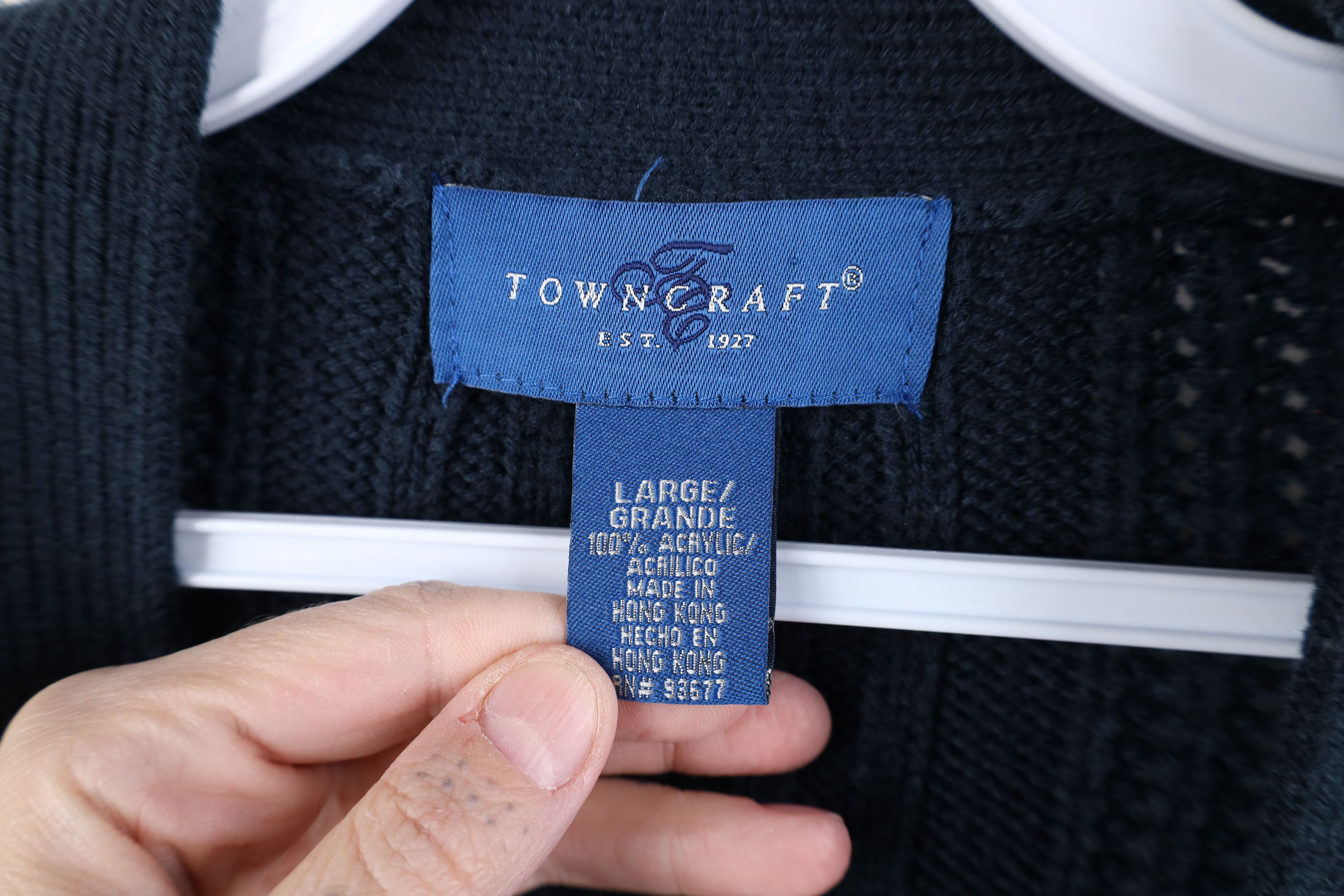 Vintage Vintage 90s Streetwear Cable Knit Fisherman Cardigan Sweater Size US L / EU 52-54 / 3 - 8 Thumbnail
