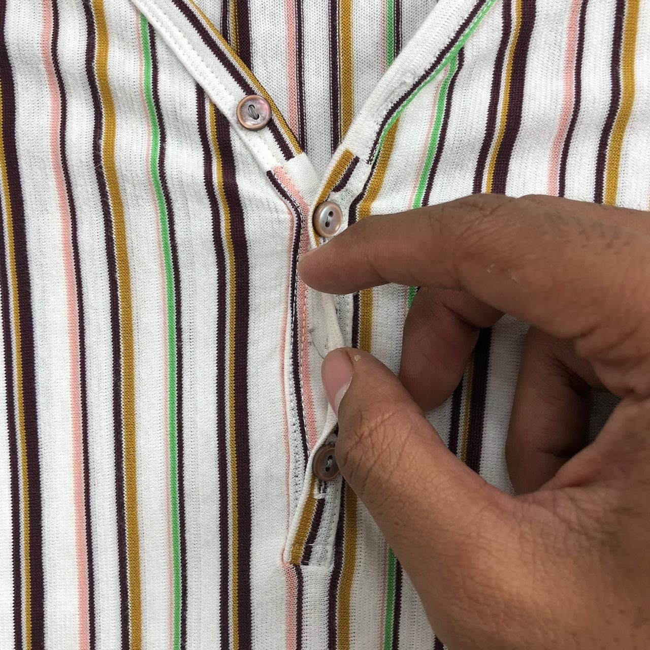 Tornado Mart Tornado Mart Stripe Half Button Shirt Size US S / EU 44-46 / 1 - 3 Thumbnail