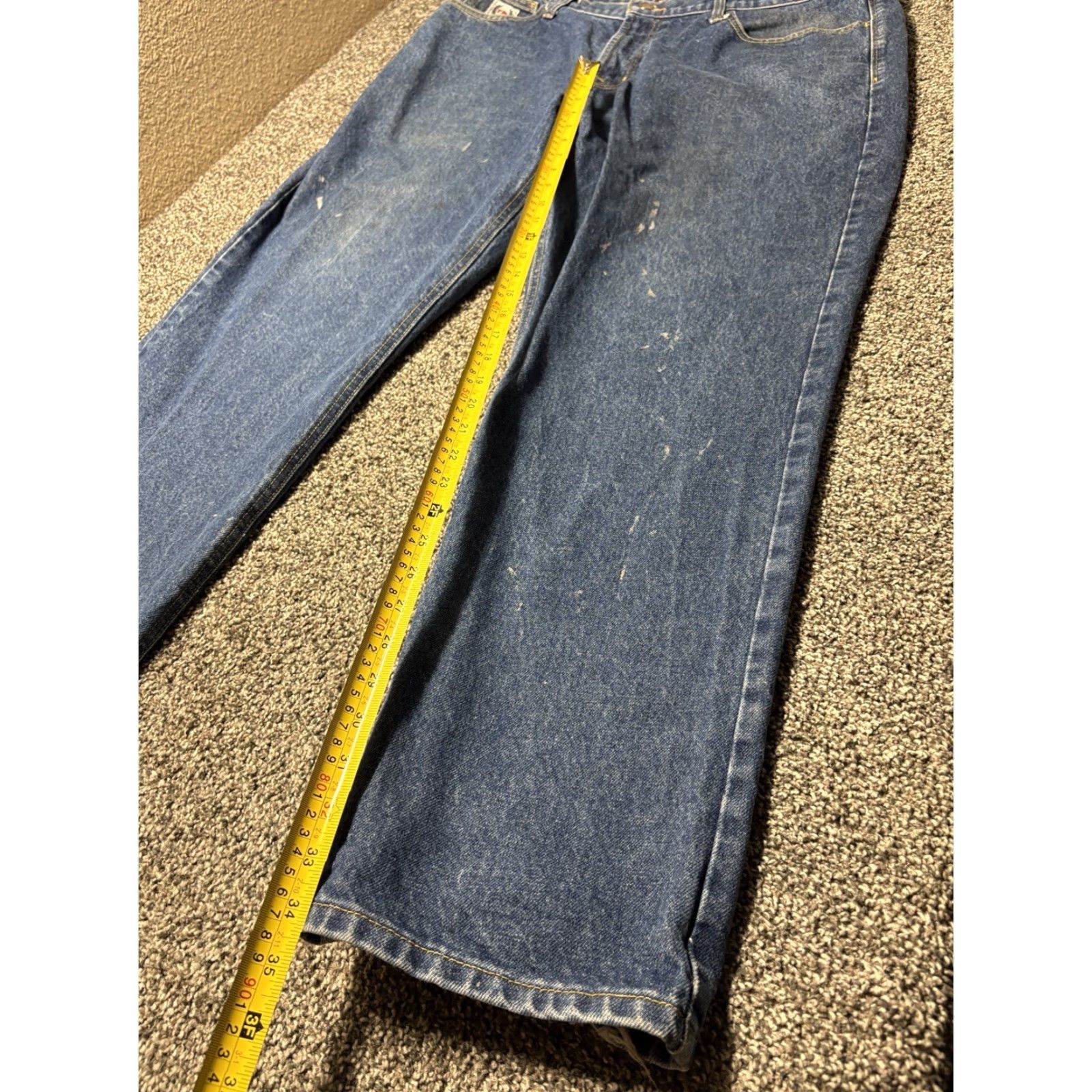 Denime Cinch WRX FR Jeans Men 40x34 Denim White Label Relaxed Flame-Resistant Work Jeans 5-Pocket American Cowboys Color Blue Mens Size US 40 / EU 56 - 4 Thumbnail