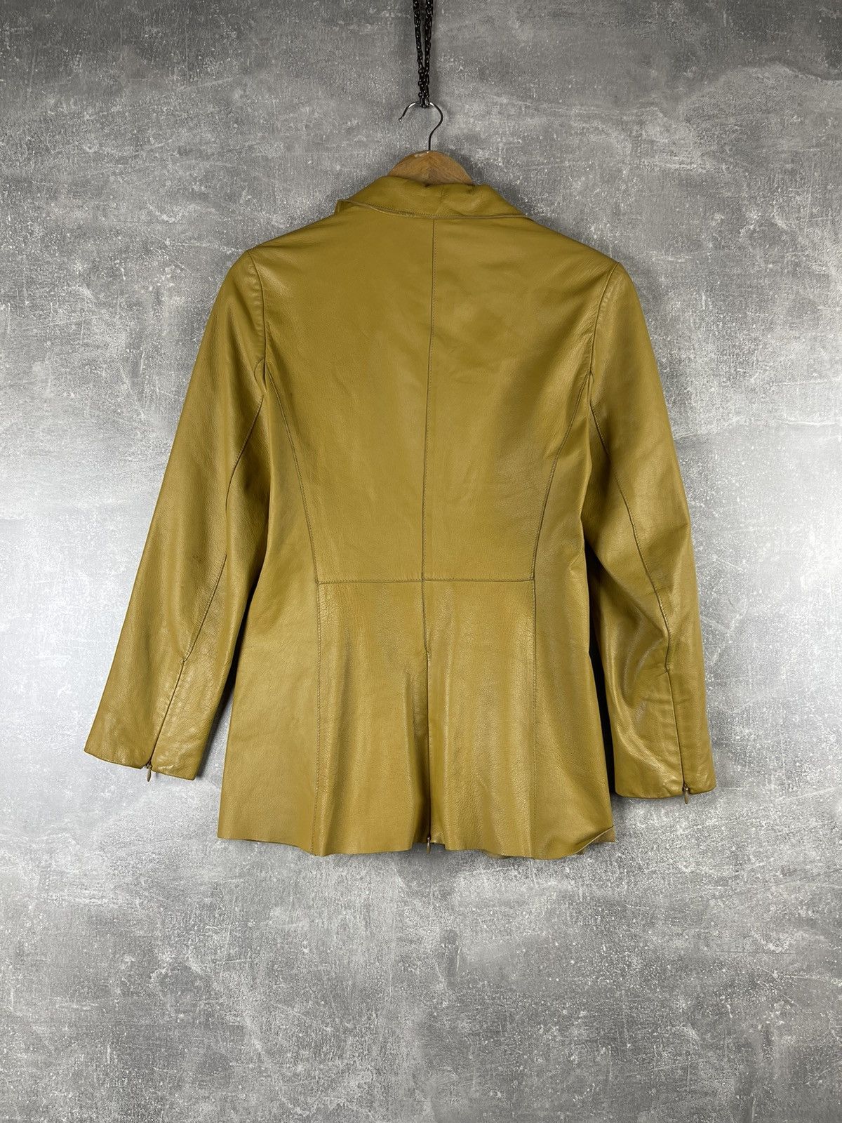 Genuine Leather × Mandelli Enrico Mandelli Leather Yellow Jacket Coat Size M / US 6-8 / IT 42-44 - 6 Thumbnail