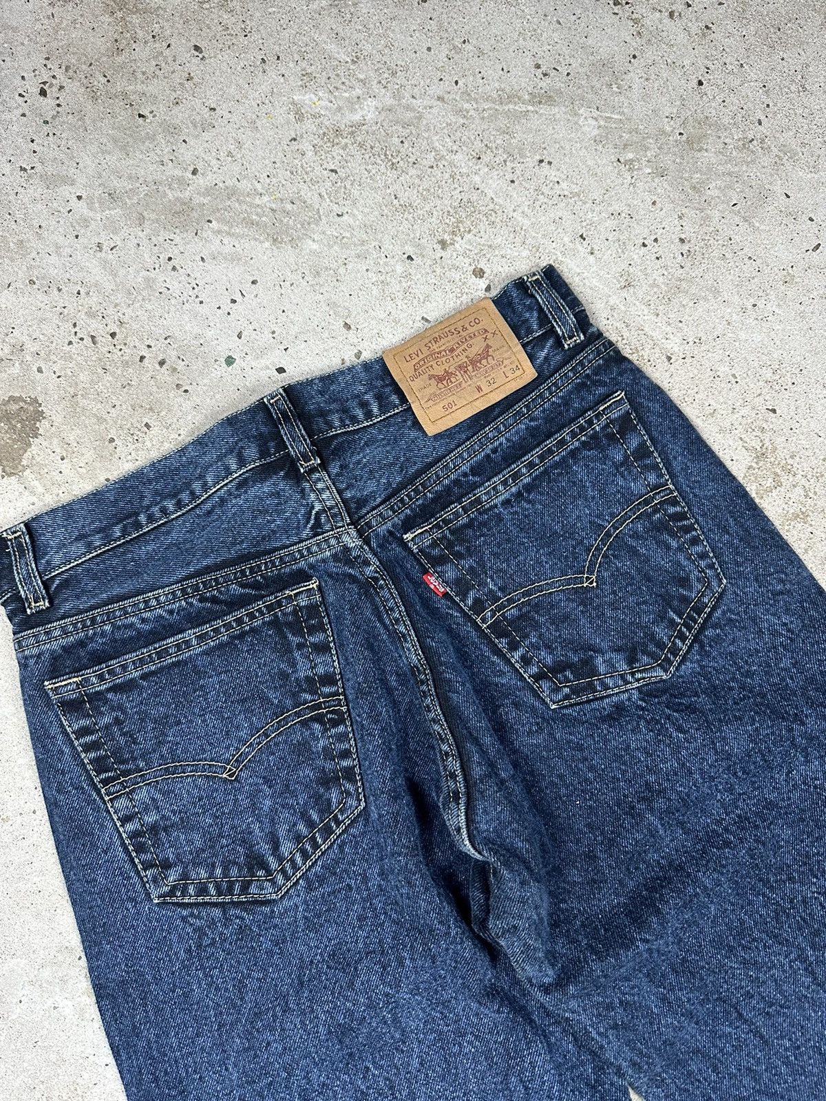 Levi's × Vintage Vintage 90s Levi’s 501 Washed Navy Denim Pants Jeans Size US 30 / EU 46 - 14 Thumbnail