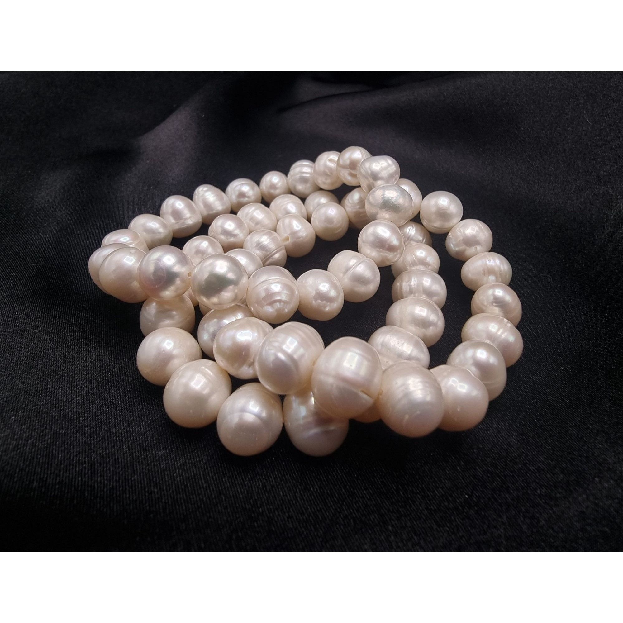Vintage Freshwater Pearl Stretch Bracelets Set Of 3 Elegant White Be Size ONE SIZE - 4 Thumbnail