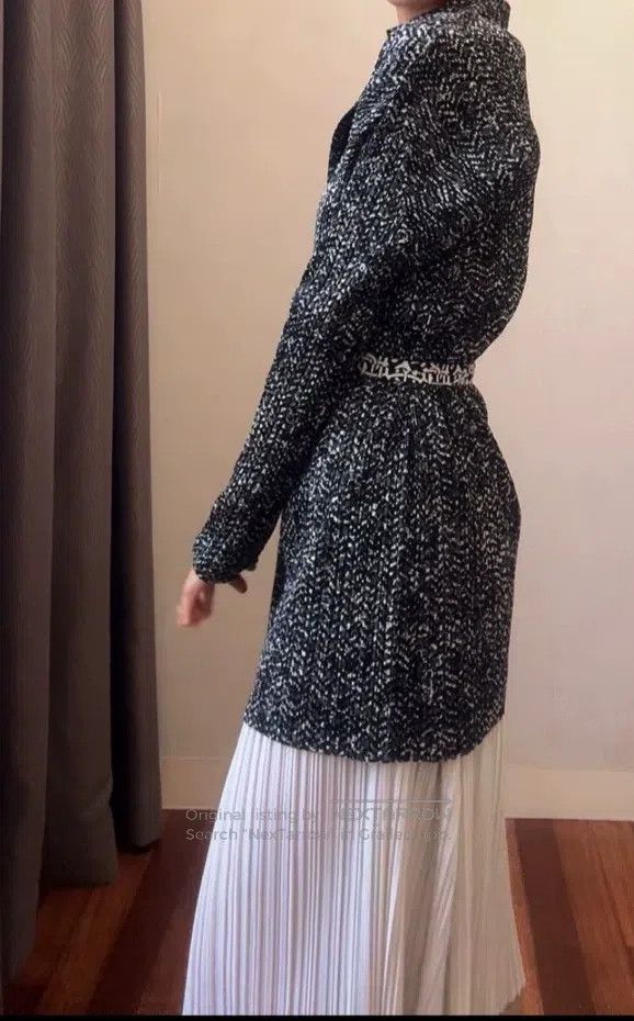 Issey Miyake Issey Miyake Black, White and Gray Marble Pattern Cardigan Size L / US 10 / IT 46 - 2 Thumbnail