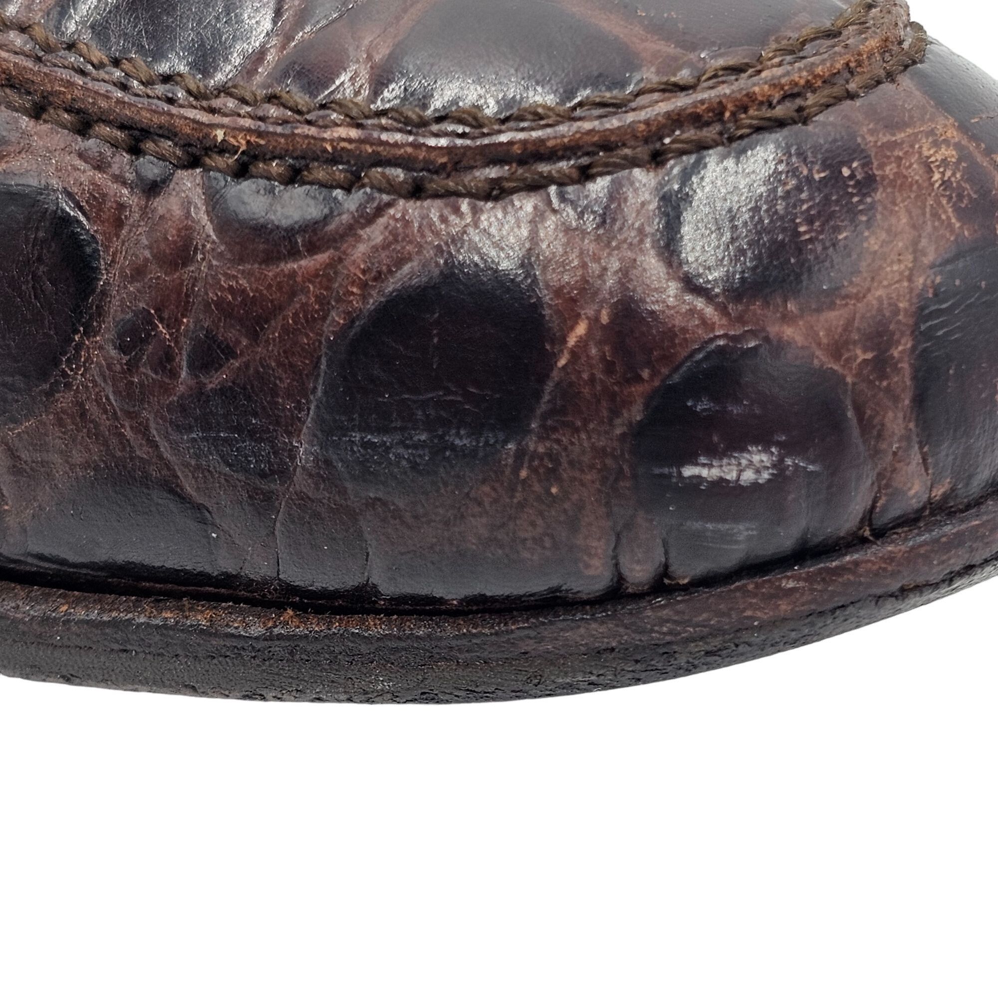 Salvatore Ferragamo Vintage Salvatore Ferragamo Italy Crocodile Alligator Emb. Size US 8.5 / IT 38.5 - 8 Thumbnail