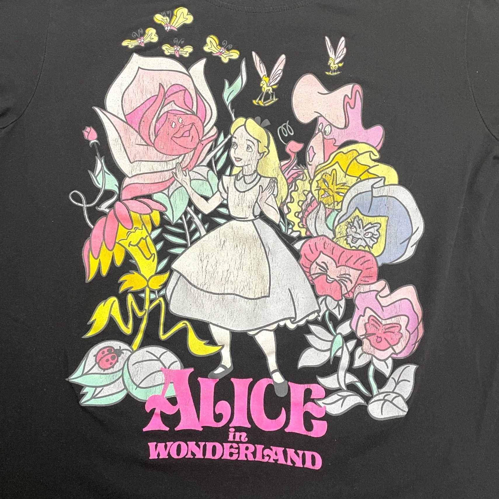 Disney Disney Alice In Wonderland Graphic T-Shirt Womens XL Black Crew Neck Casual Tee Size XL / US 12-14 / IT 48-50 - 3 Thumbnail
