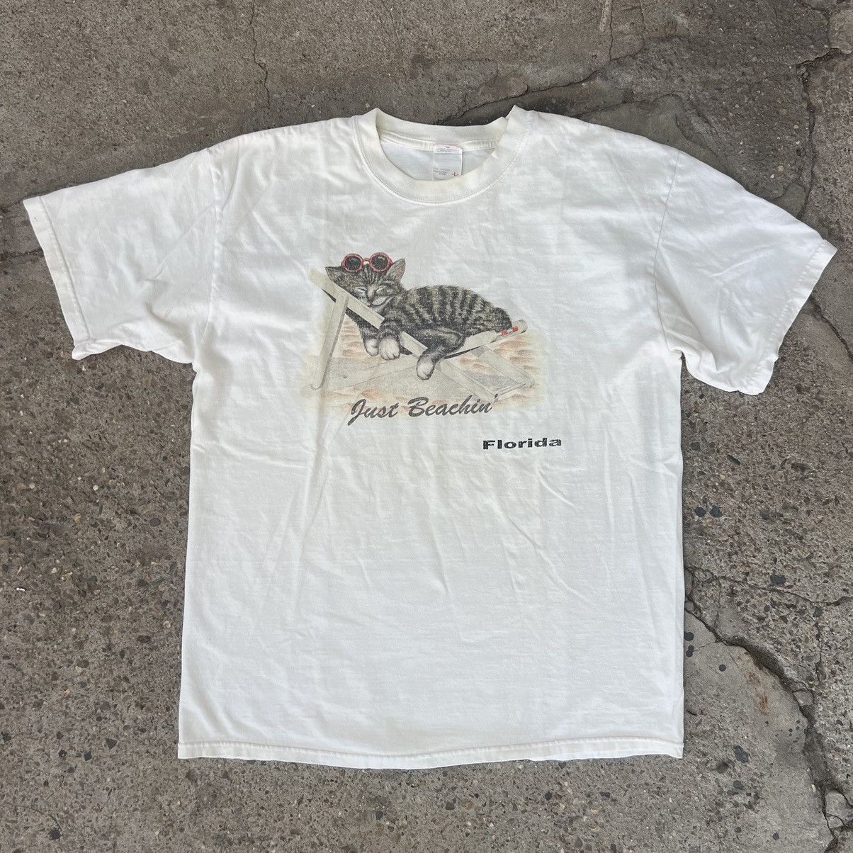 Vintage Vintage 90s Beach Buns Cat Animal Cute T-Shirt Size US L / EU 52-54 / 3 - 1 Thumbnail